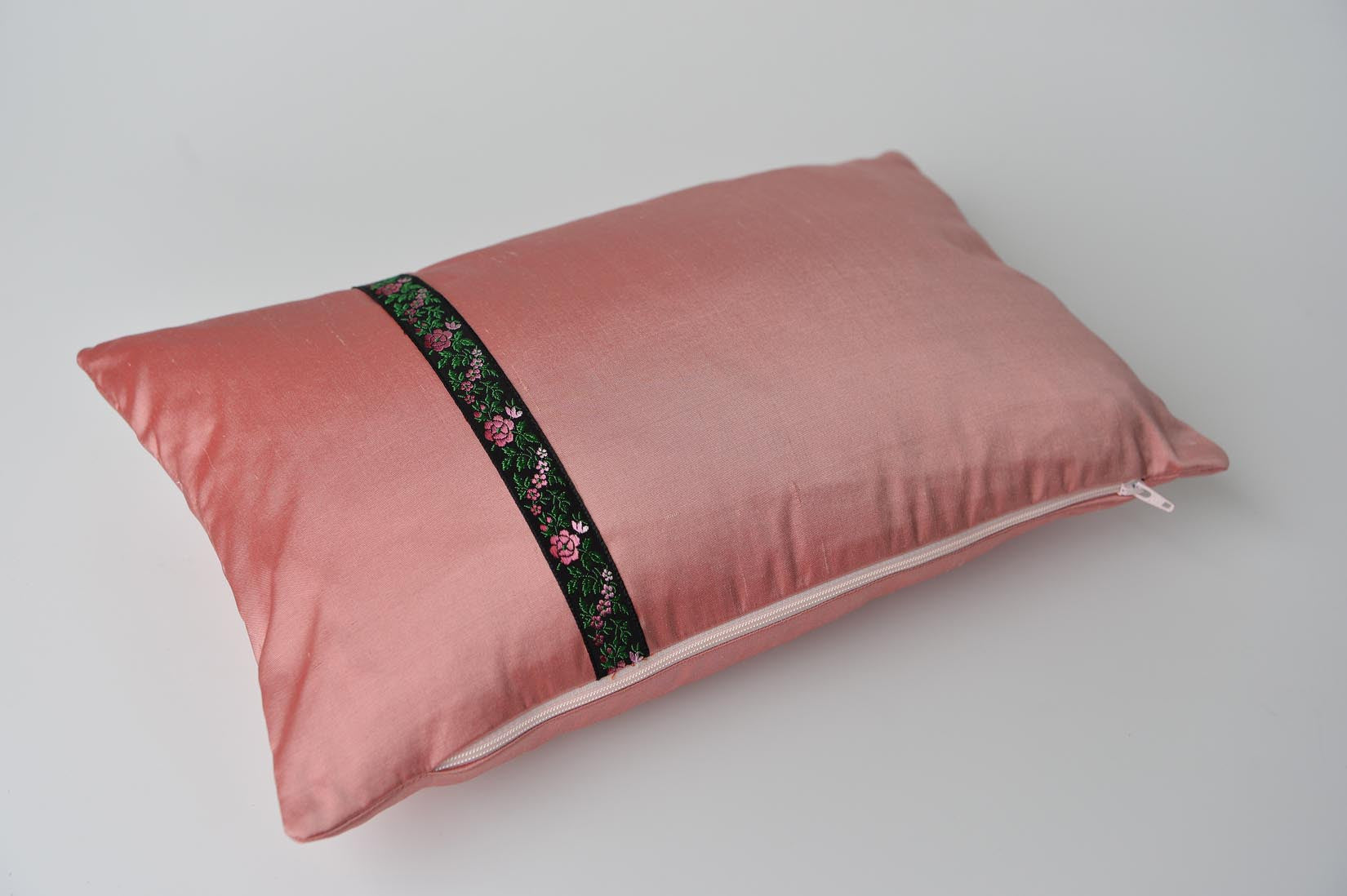 "Rose" Blush pink silk cushion - MyBilletDoux.com