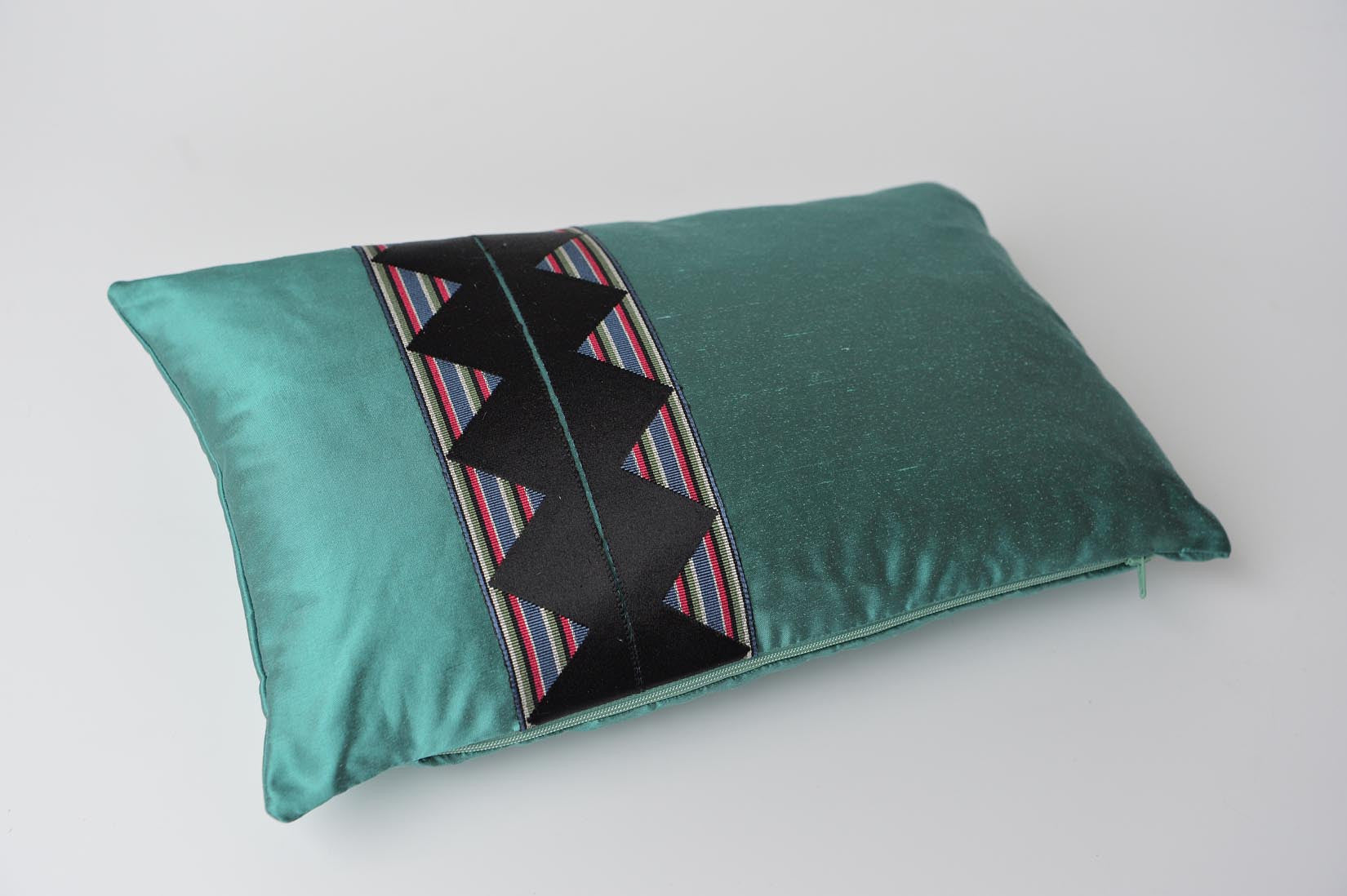 "ZigZag" Elfin blue silk cushion - MyBilletDoux.com