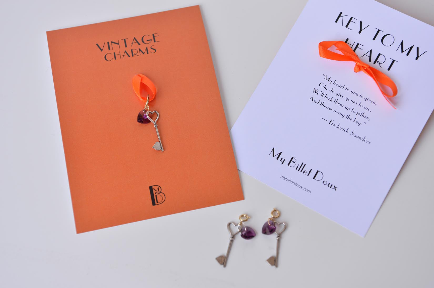 Key to my heart charm - MyBilletDoux.com