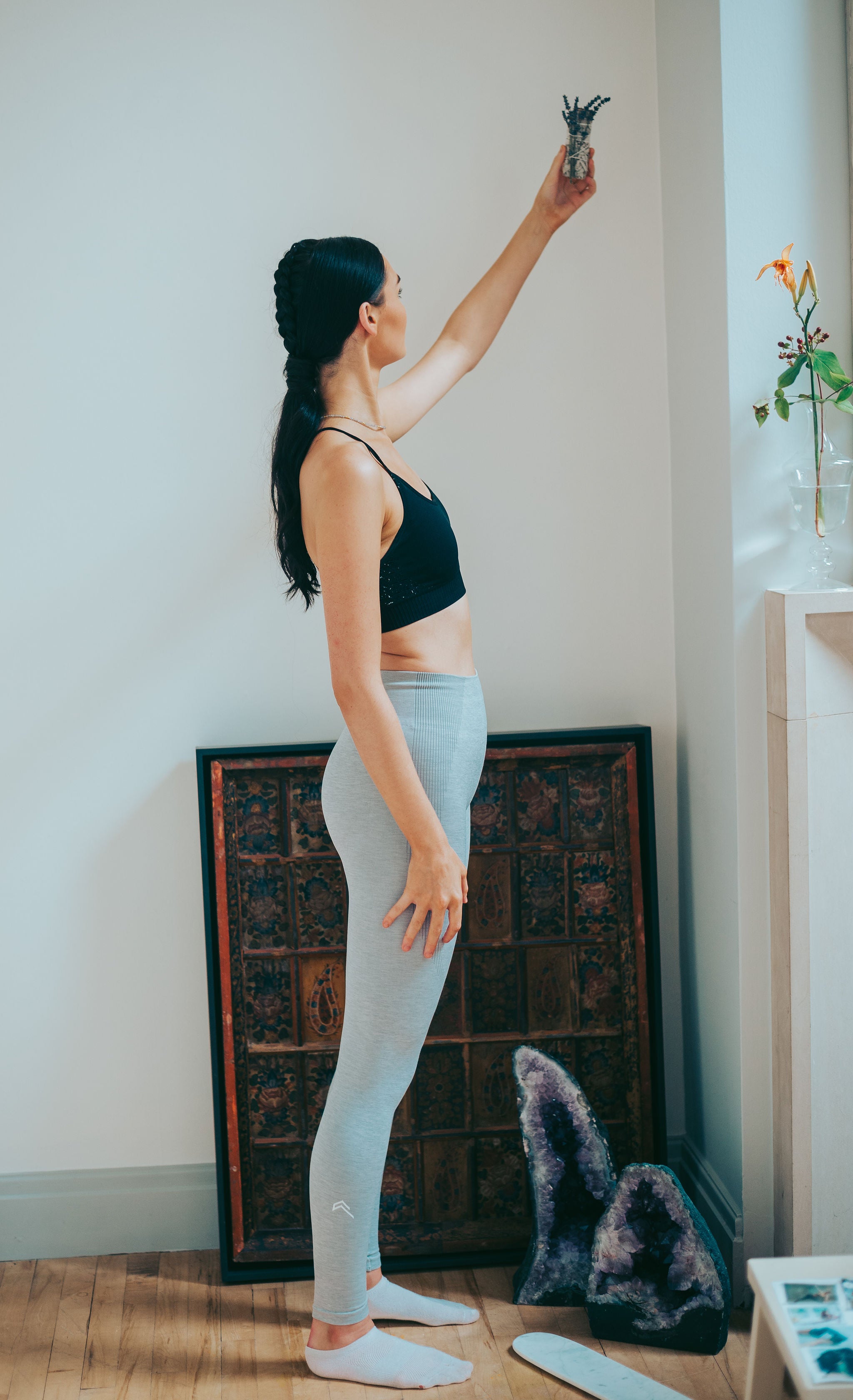 Rituel gift box  "Fragment" Sunset pink silk cushion set with rose quartz