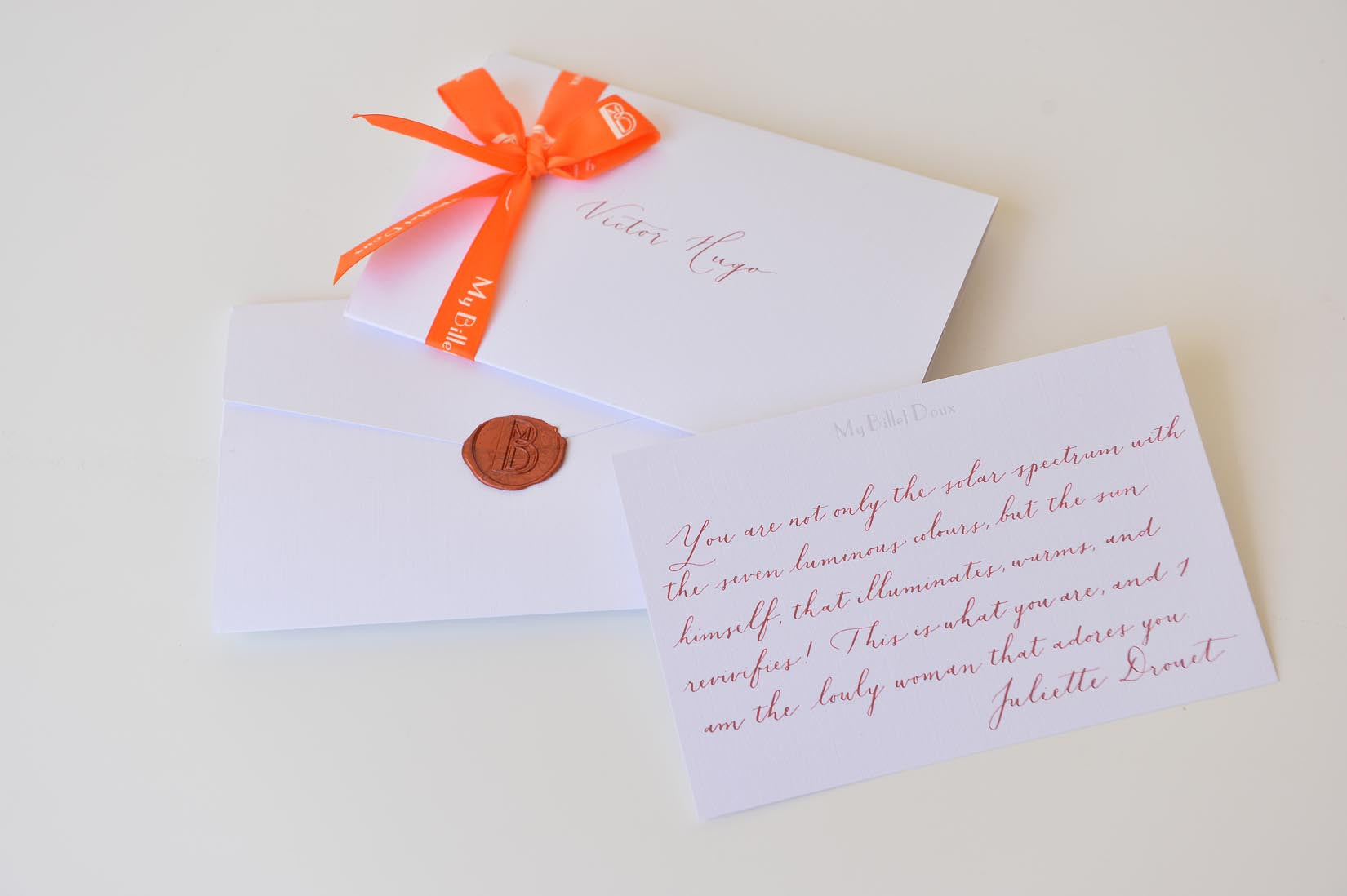 Hand calligraphed note - MyBilletDoux.com