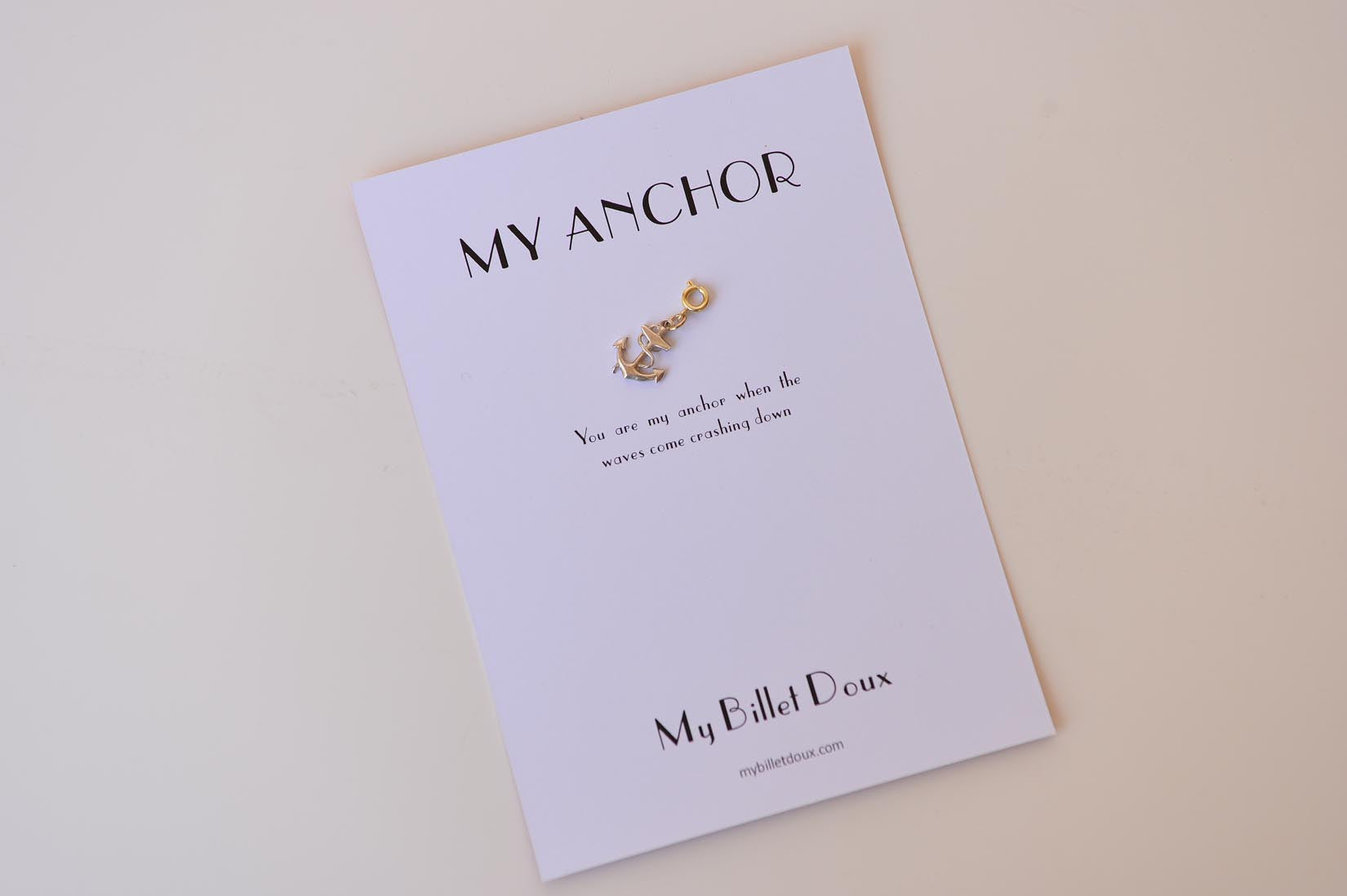 Silver anchor charm - MyBilletDoux.com