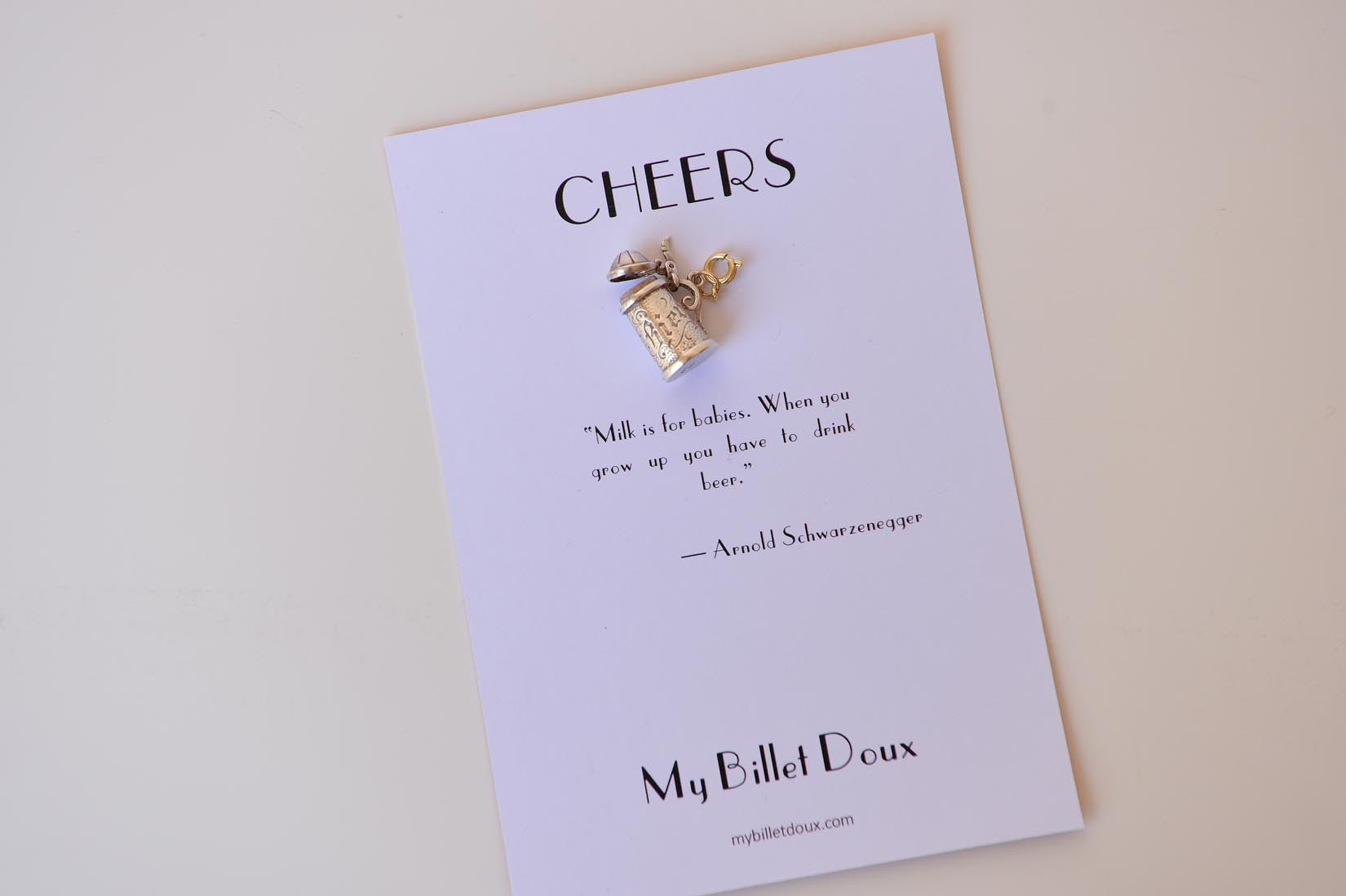 Silver beer tanker charm - MyBilletDoux.com