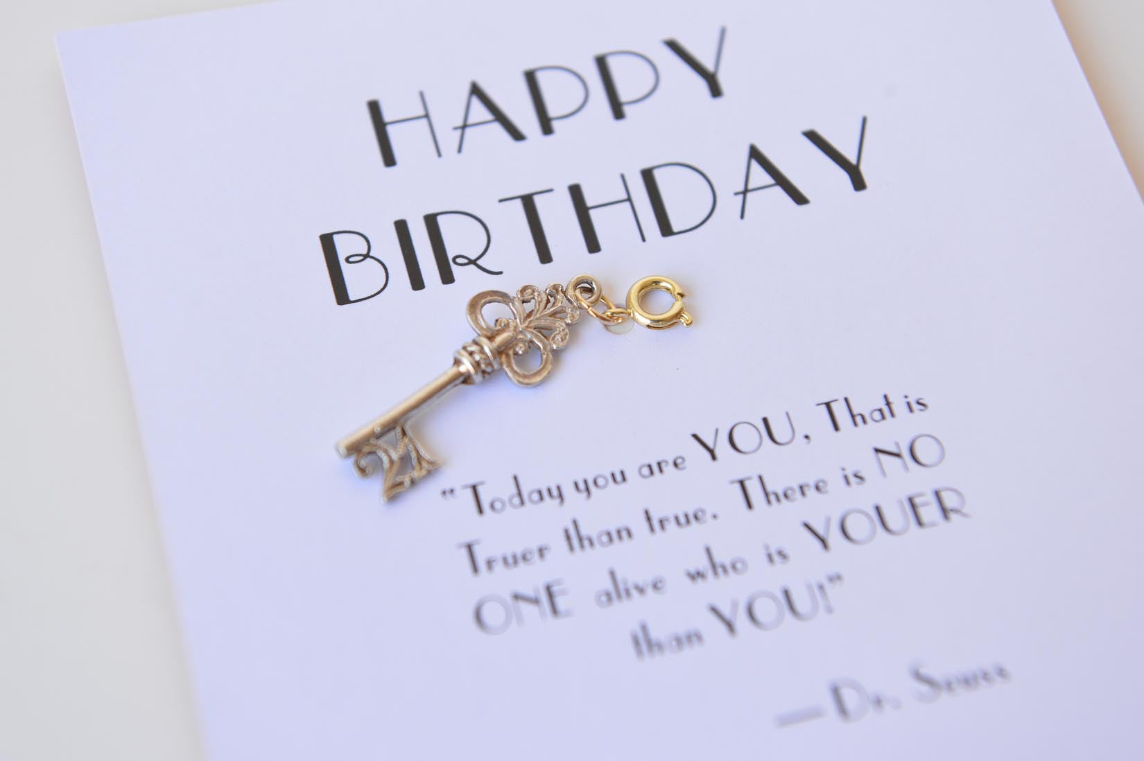 Silver key charm - MyBilletDoux.com