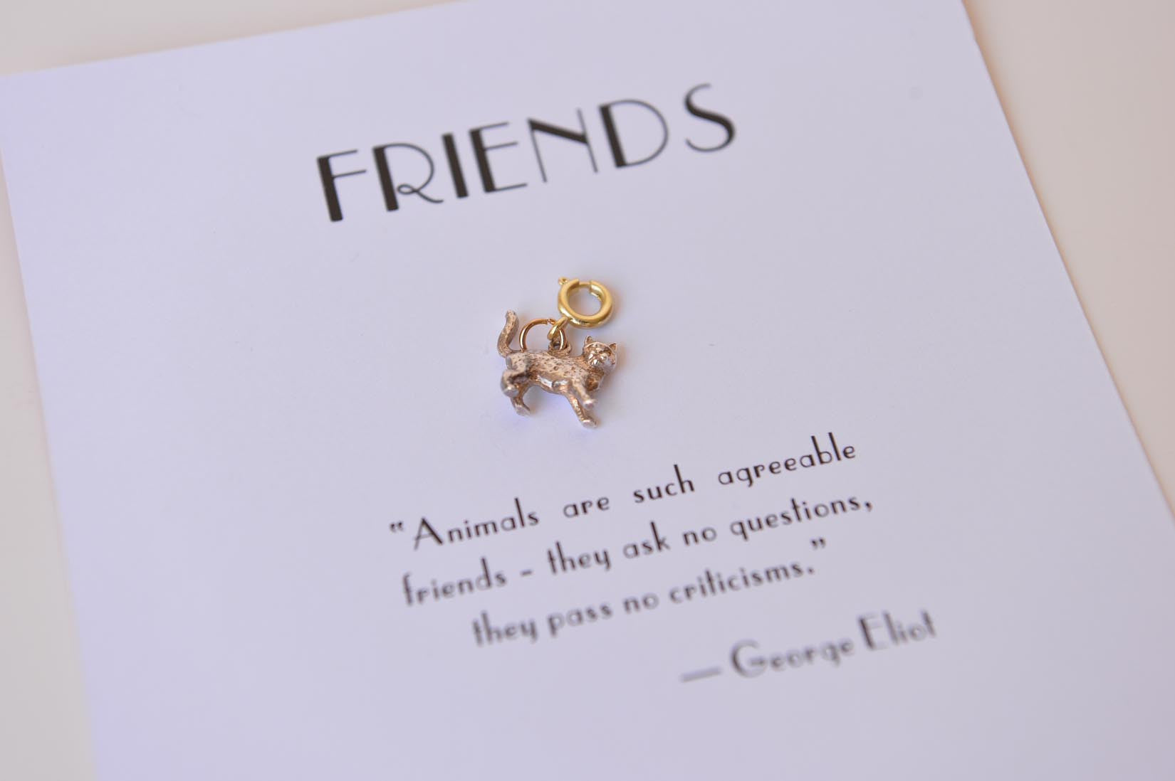 Silver cat charm - MyBilletDoux.com