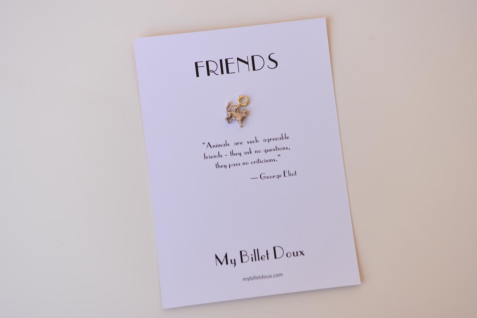 Silver cat charm - MyBilletDoux.com