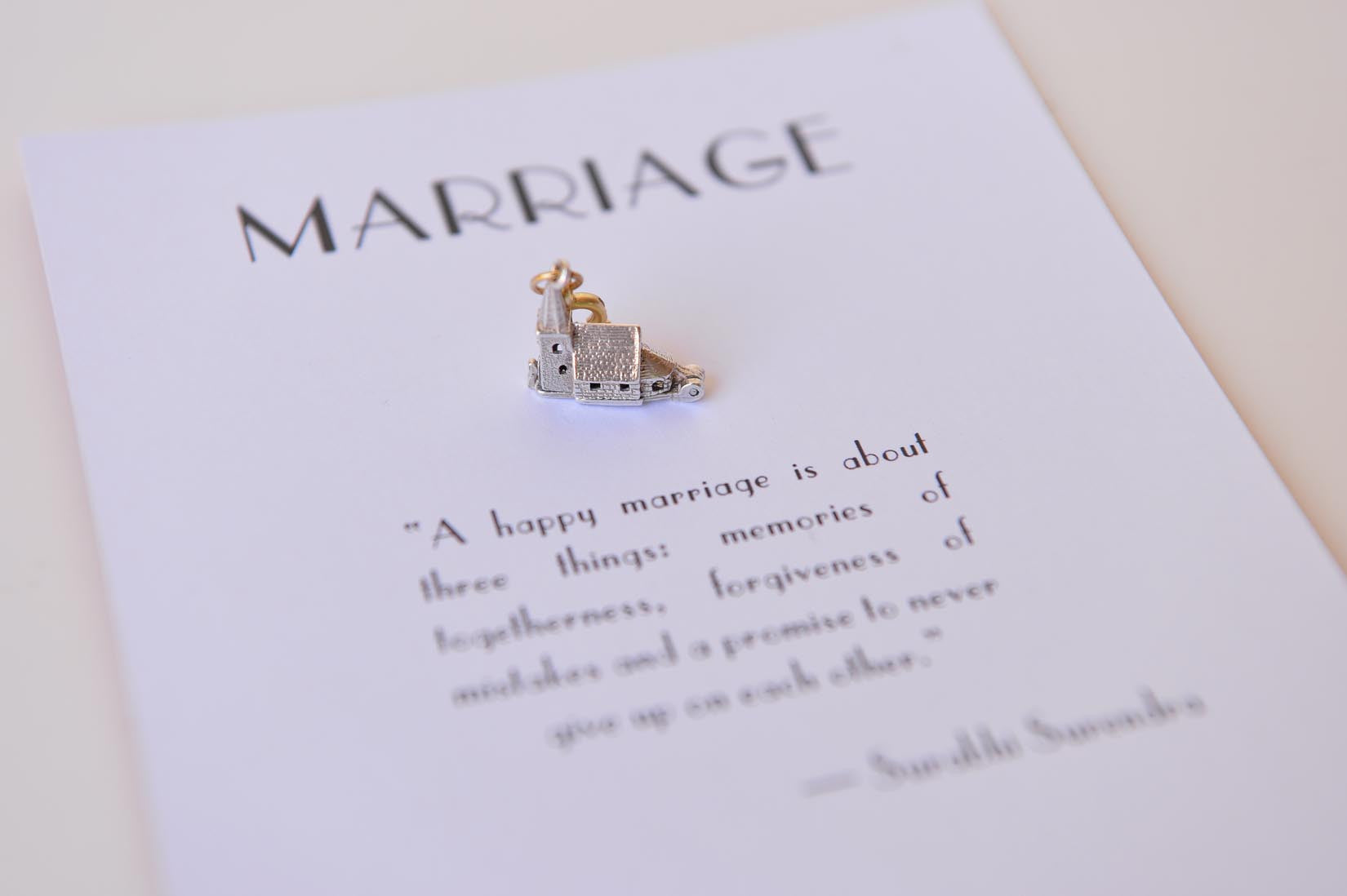 Silver church charm - MyBilletDoux.com