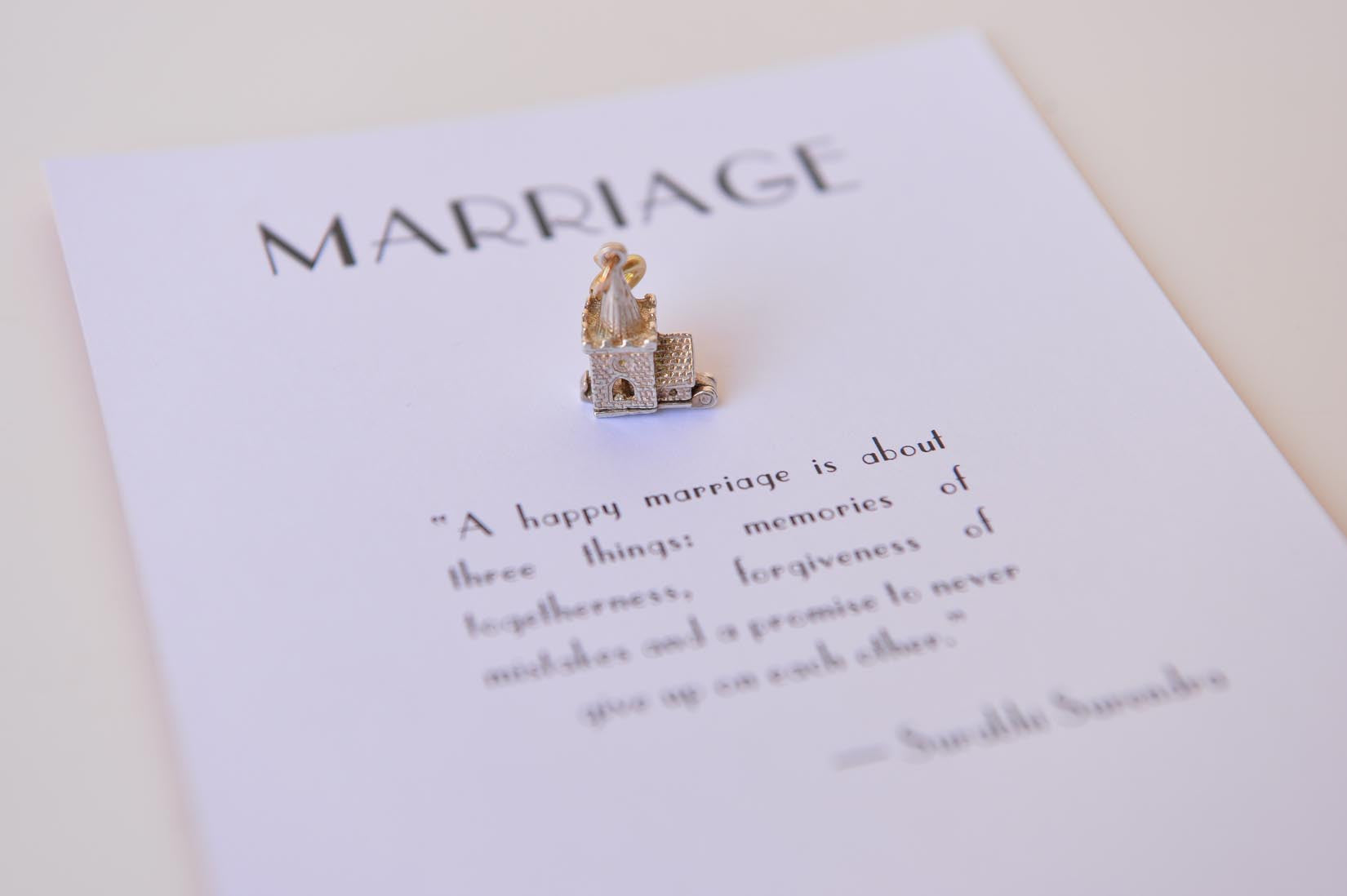 Silver church charm - MyBilletDoux.com