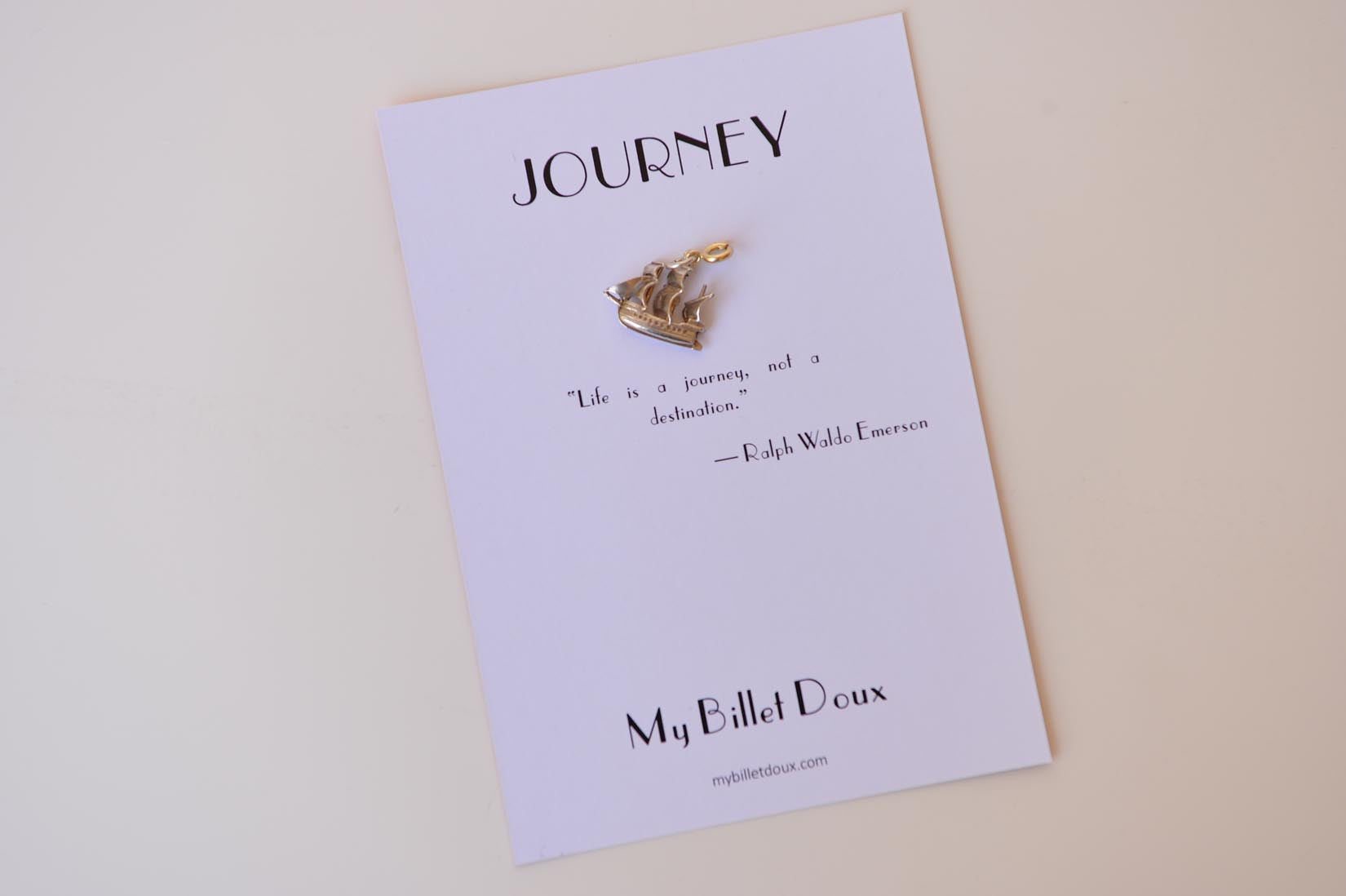 Silver galleon charm - MyBilletDoux.com