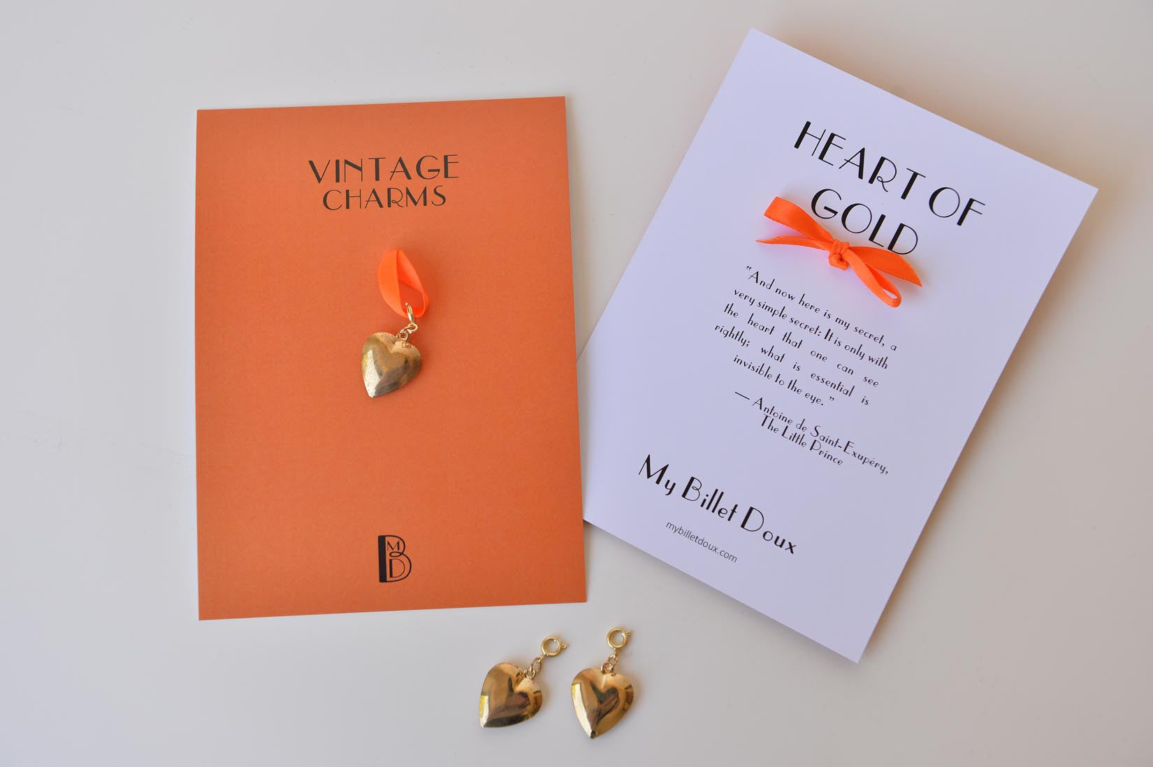 Heart of gold charm - MyBilletDoux.com