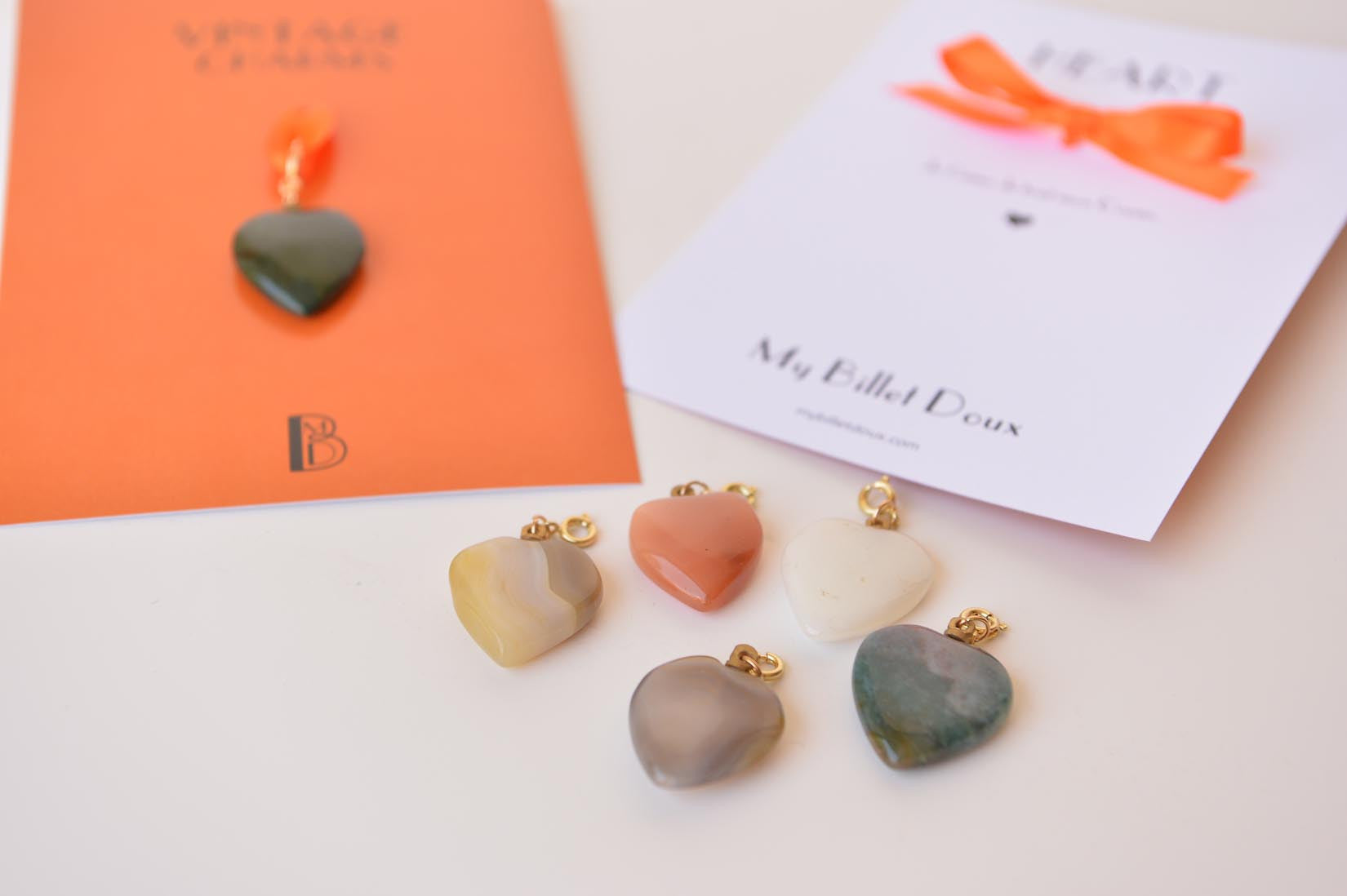 Hard stone heart charm - MyBilletDoux.com