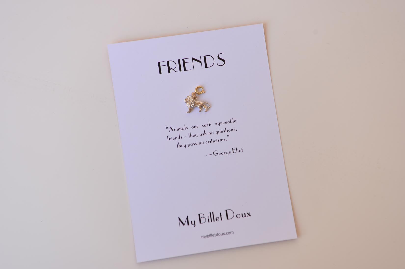 Silver lion charm - MyBilletDoux.com