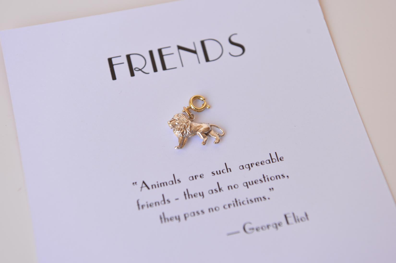 Silver lion charm - MyBilletDoux.com