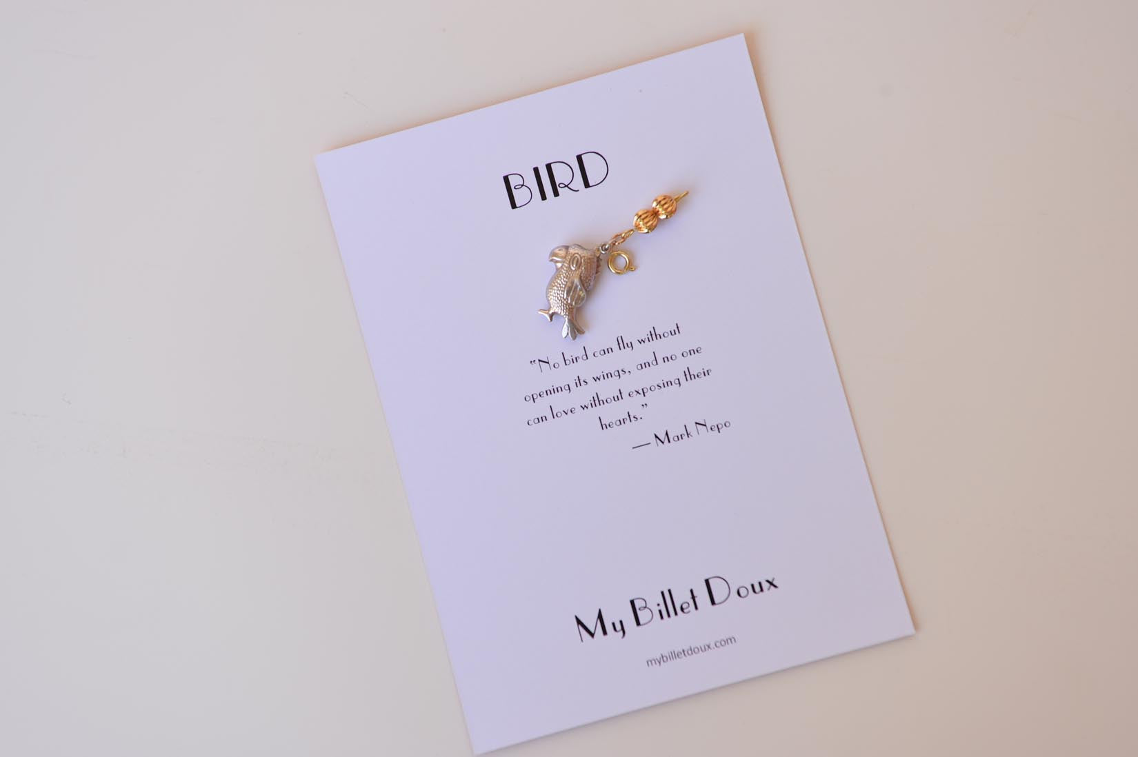 Silver parrot charm - MyBilletDoux.com