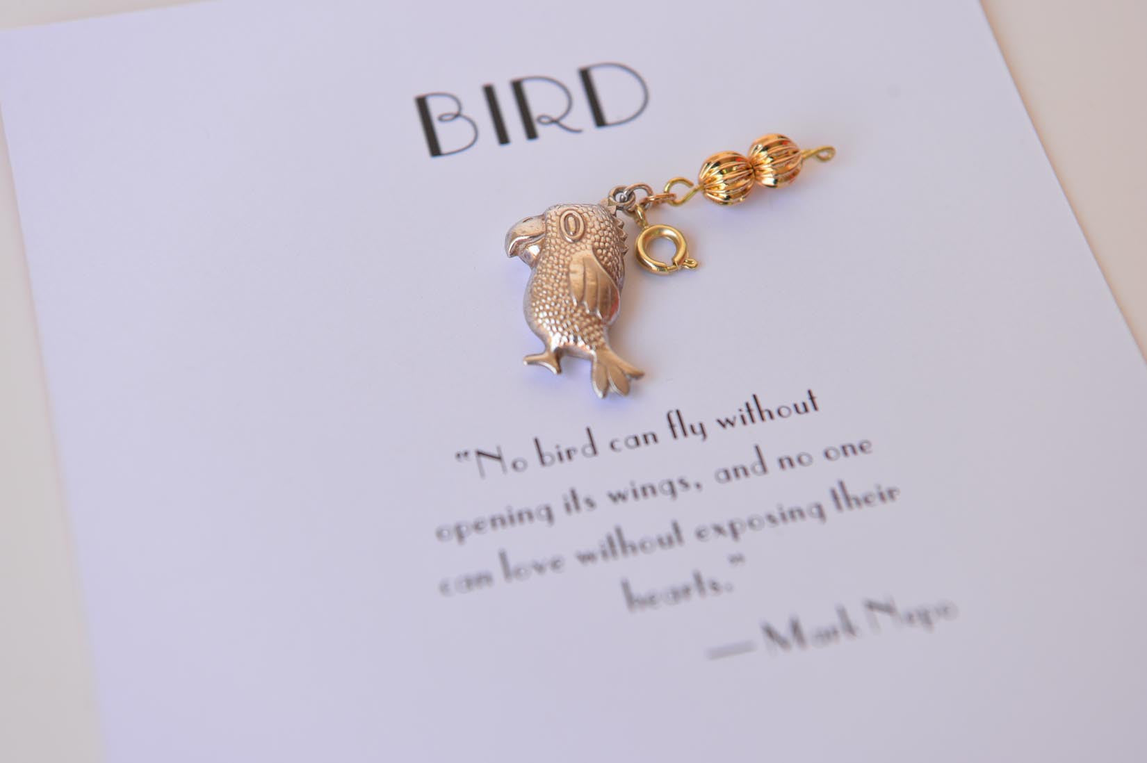 Silver parrot charm - MyBilletDoux.com