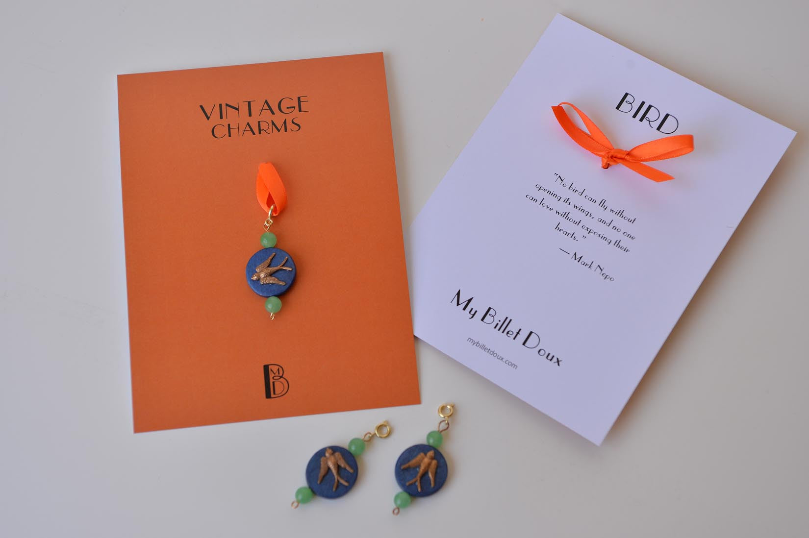 Swallow charm - MyBilletDoux.com