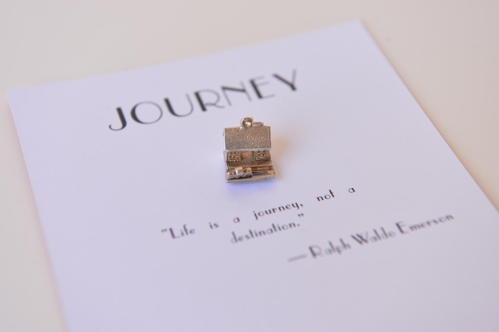 Silver train station charm - MyBilletDoux.com