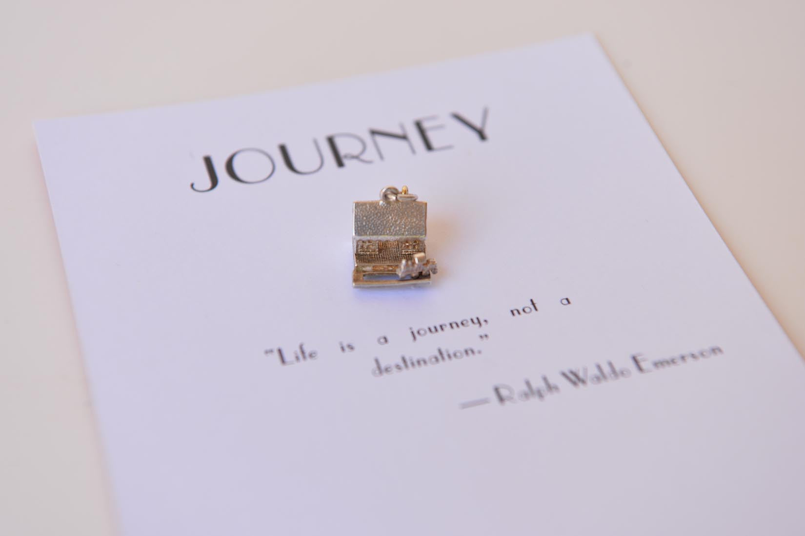 Silver train station charm - MyBilletDoux.com