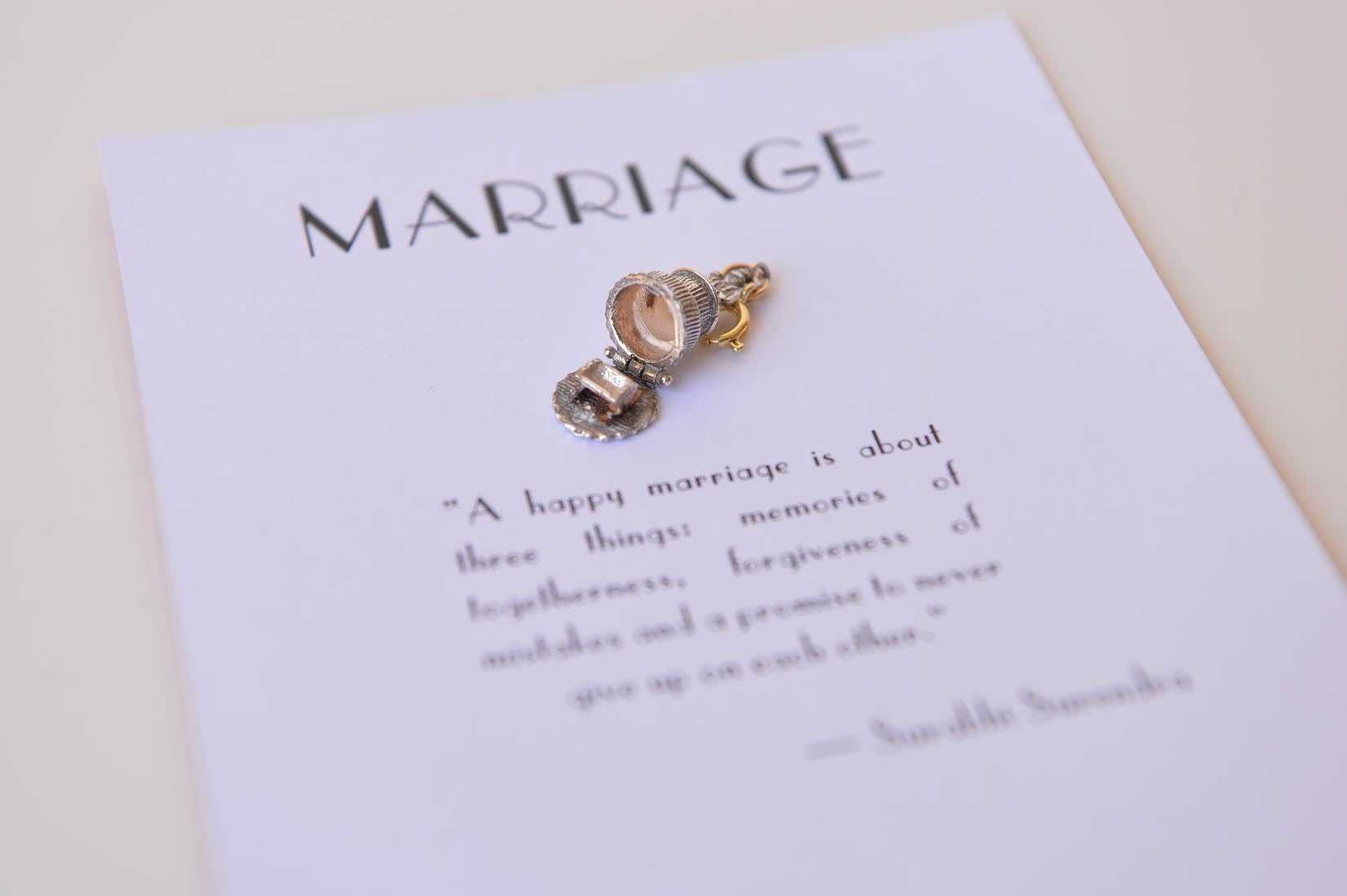 Silver wedding cake charm - MyBilletDoux.com