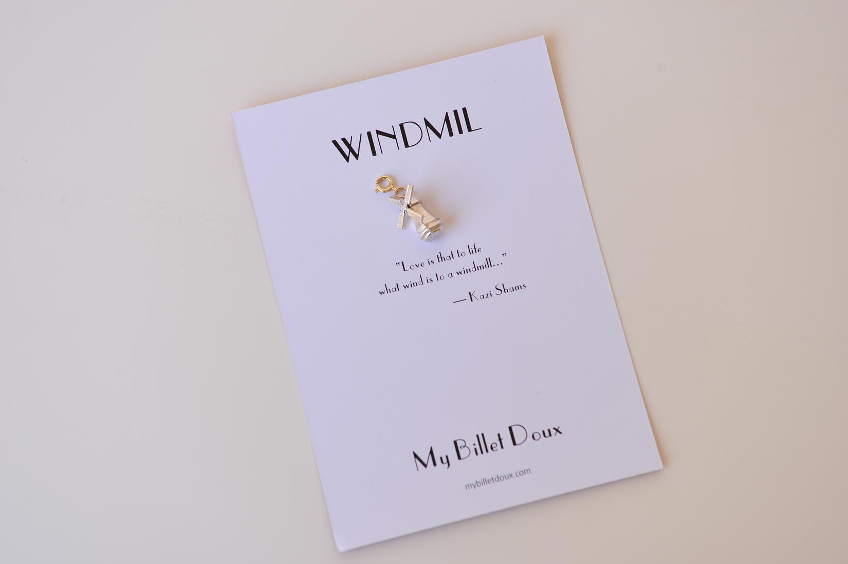 Silver windmill charm - MyBilletDoux.com