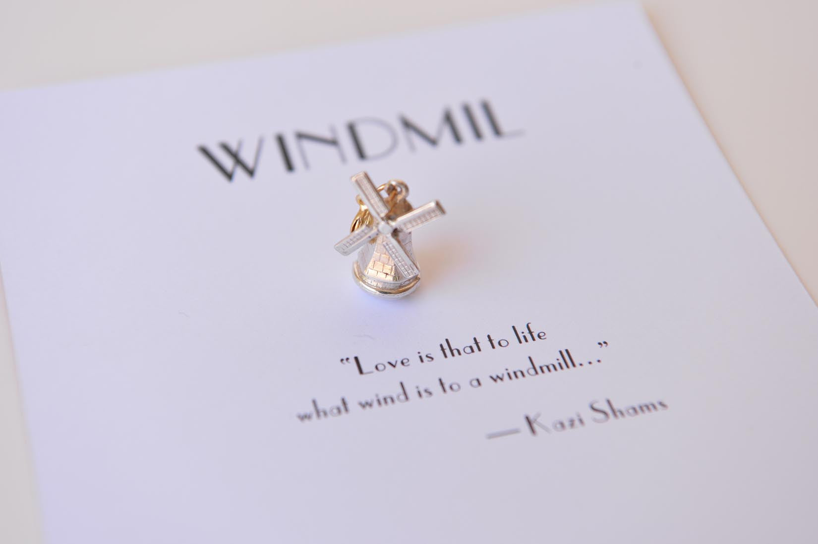Silver windmill charm - MyBilletDoux.com