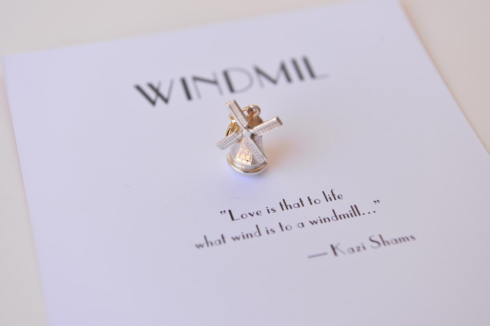 Silver windmill charm - MyBilletDoux.com