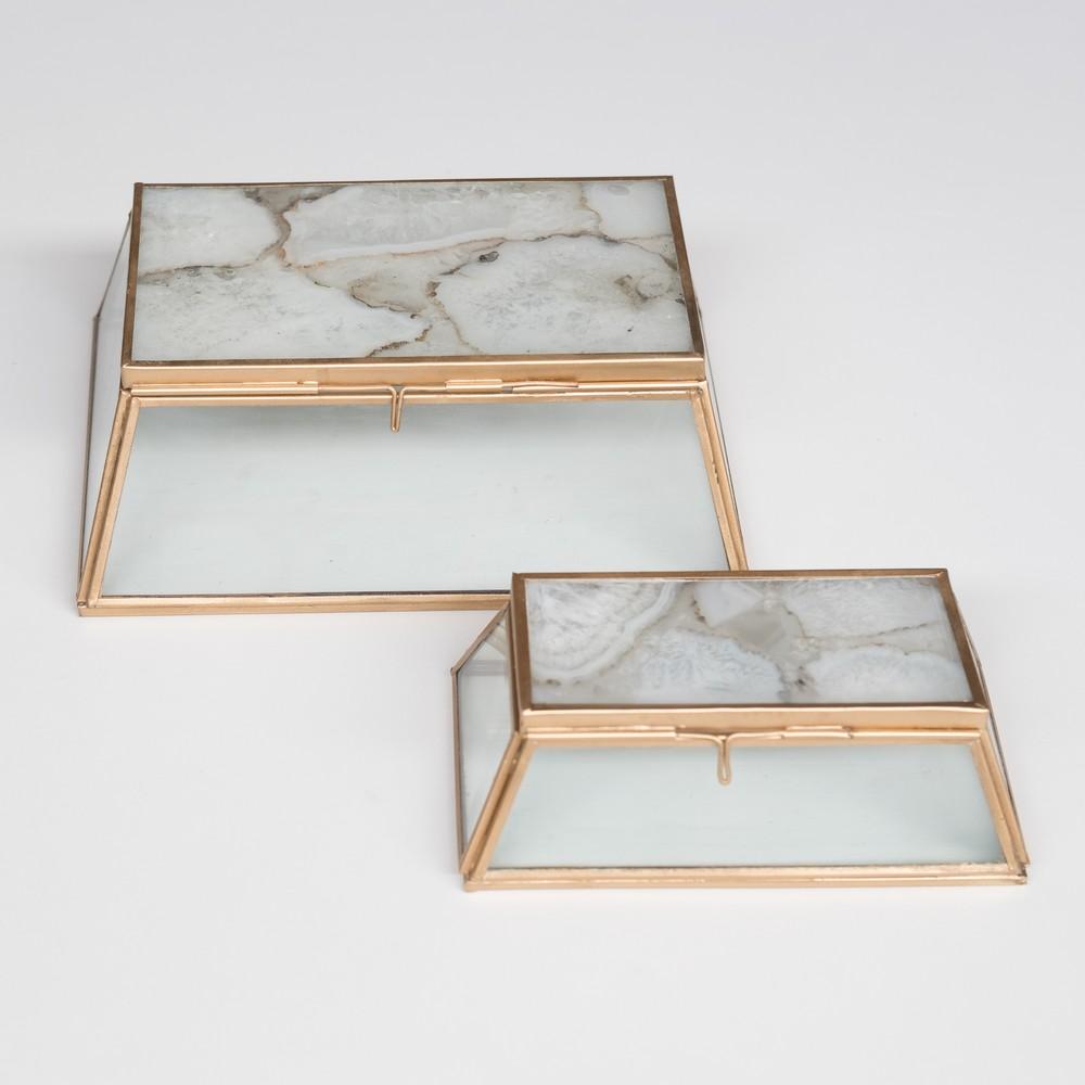 Set of agate and glass boxes - MyBilletDoux.com