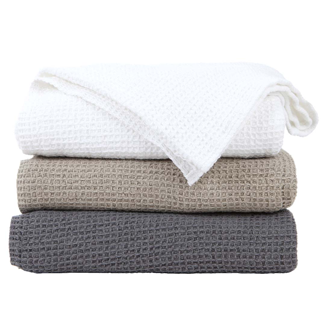 Organic cotton waffle blanket