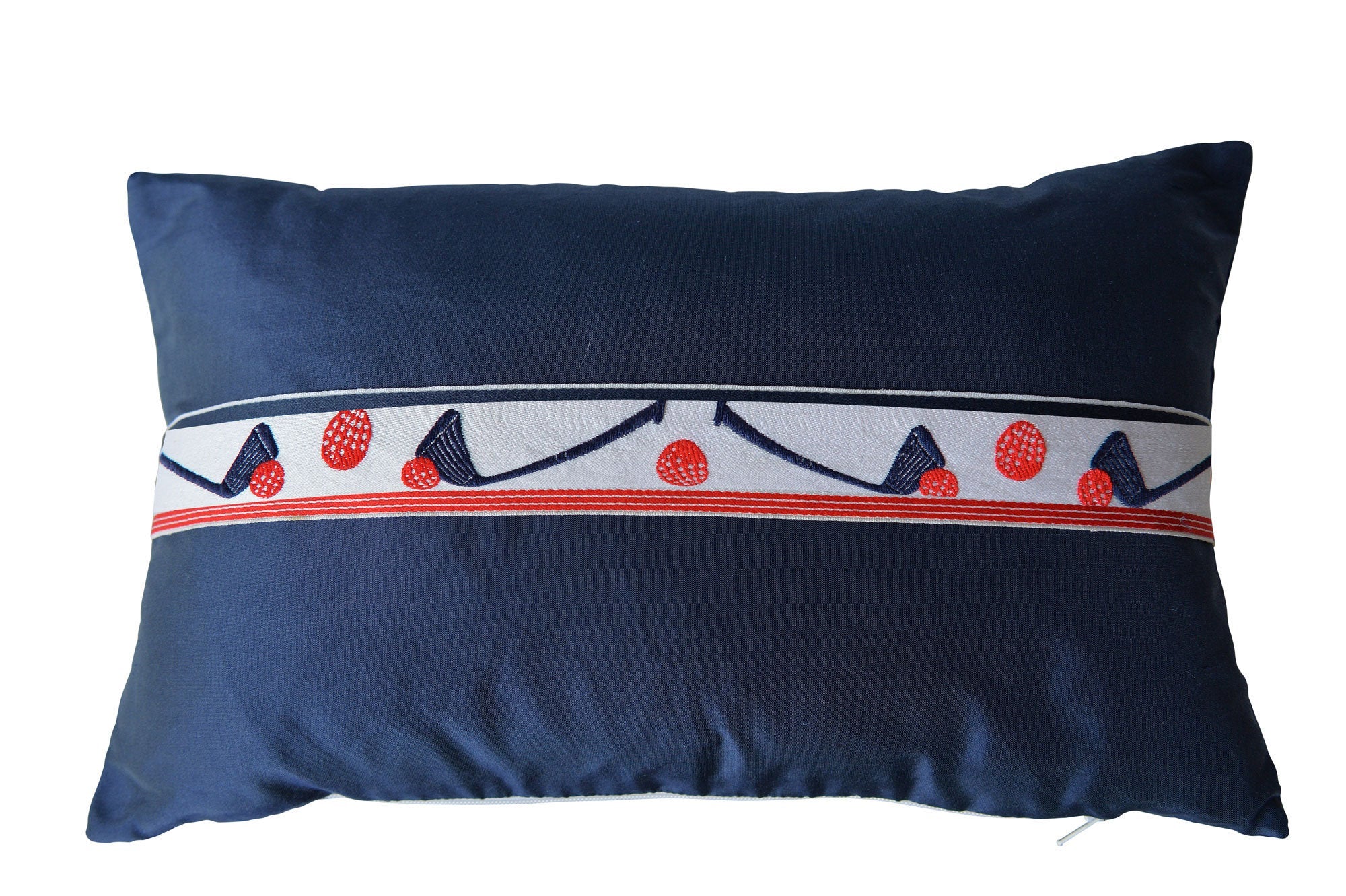 "Golf" Wilhelm blue silk cushion - MyBilletDoux.com