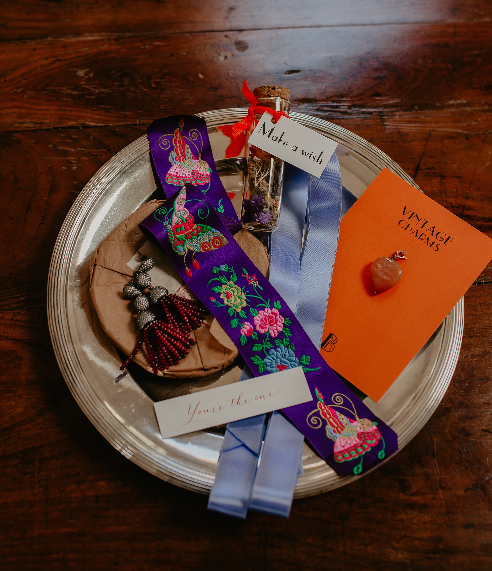 Silk ribbon duo purple