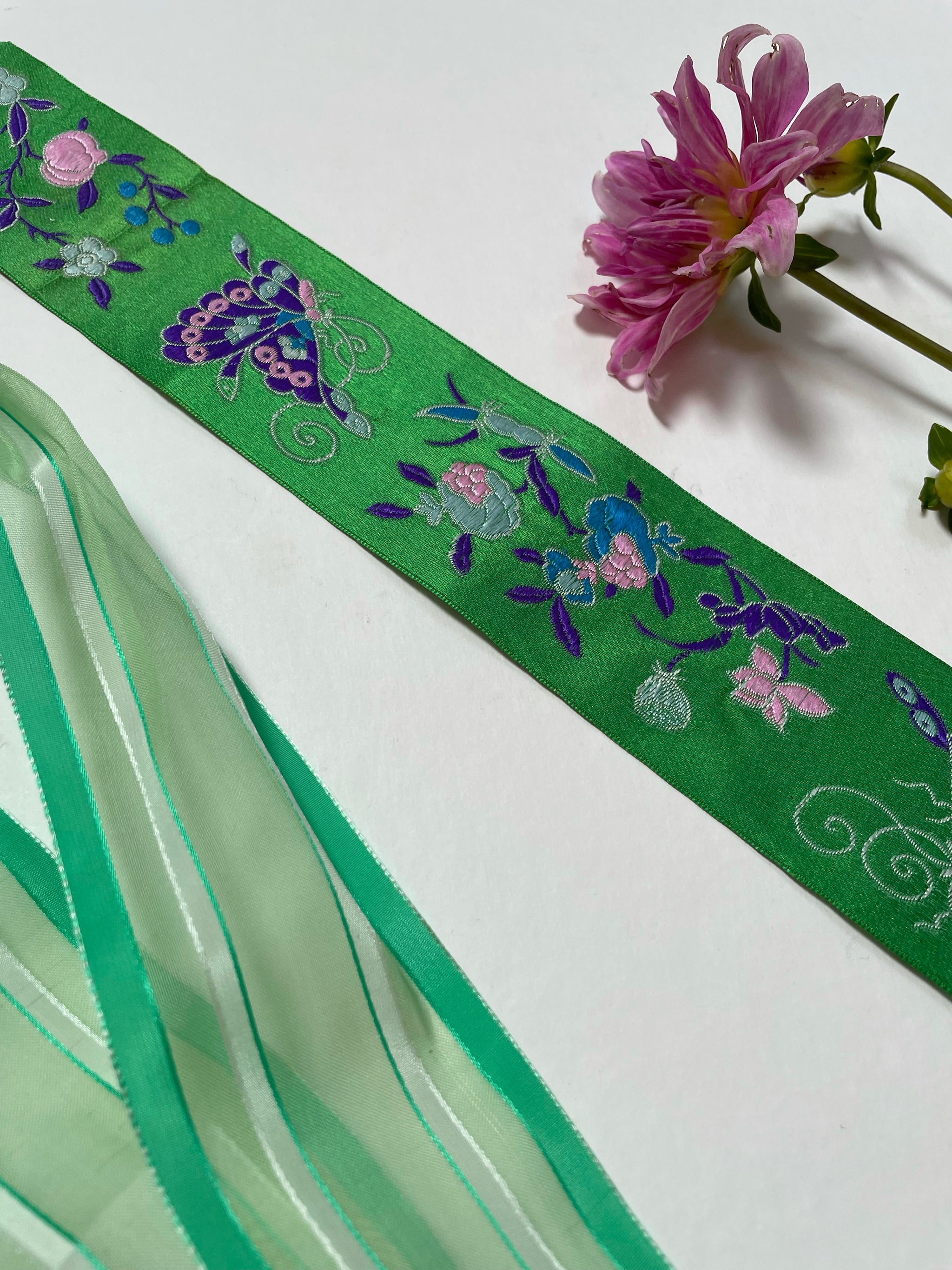 Silk ribbon duo Green