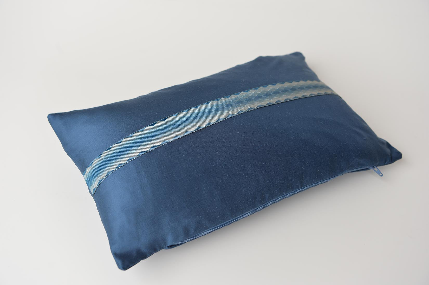"Arlequin" Insignia blue silk cushion - MyBilletDoux.com