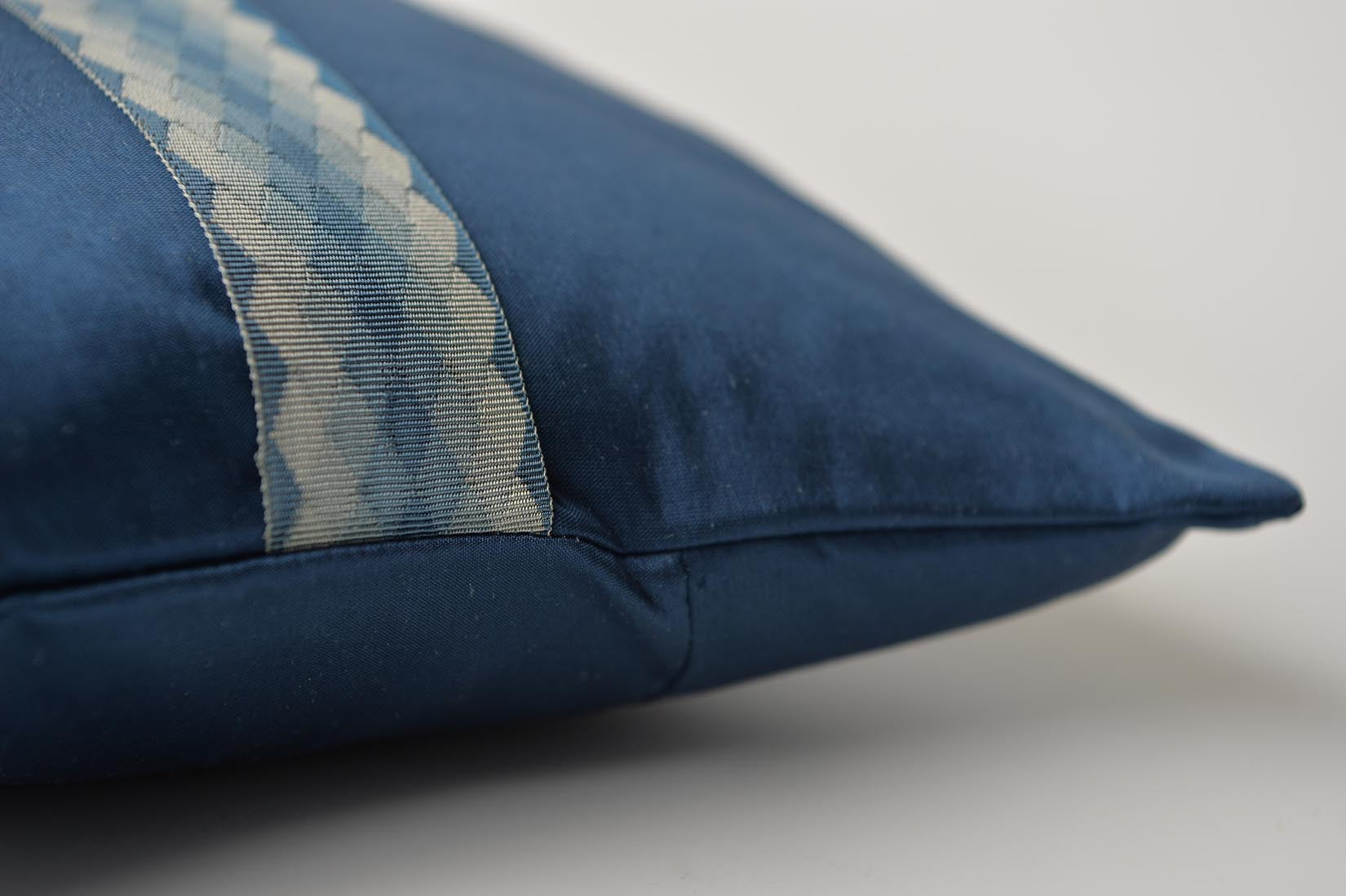 "Arlequin" Insignia blue silk cushion - MyBilletDoux.com