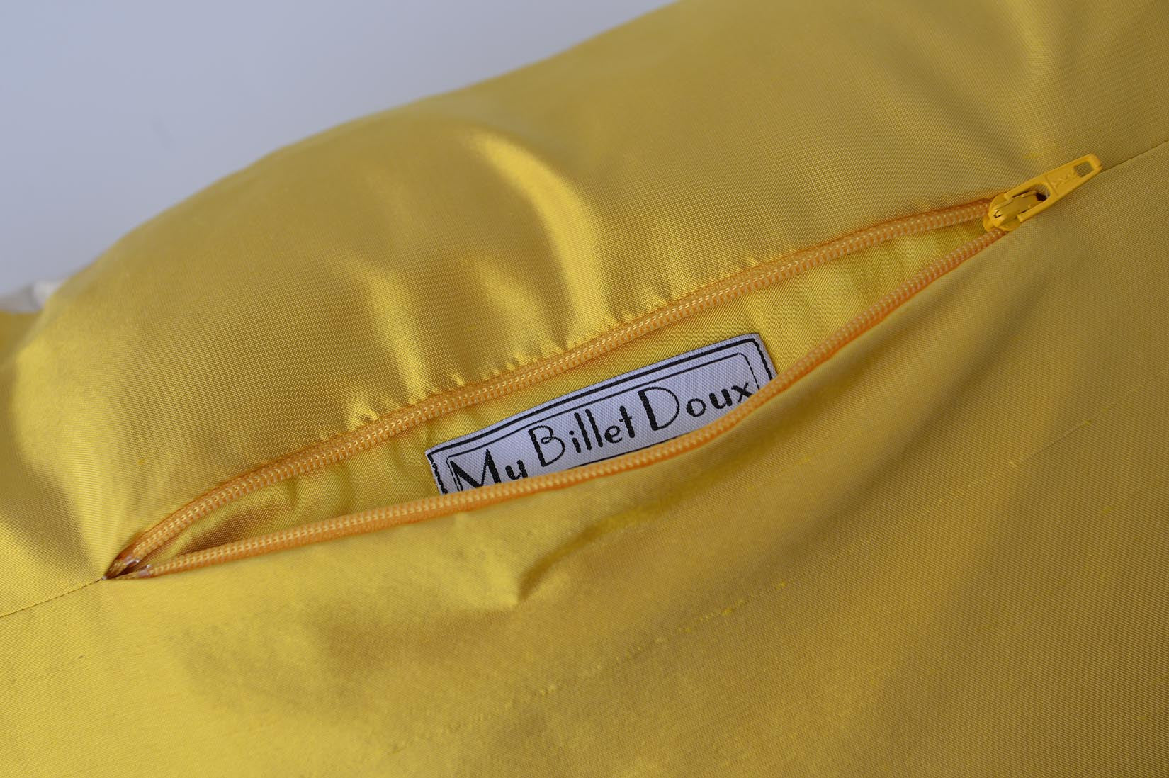 "Arlequin" Ivory silk cushion - MyBilletDoux.com