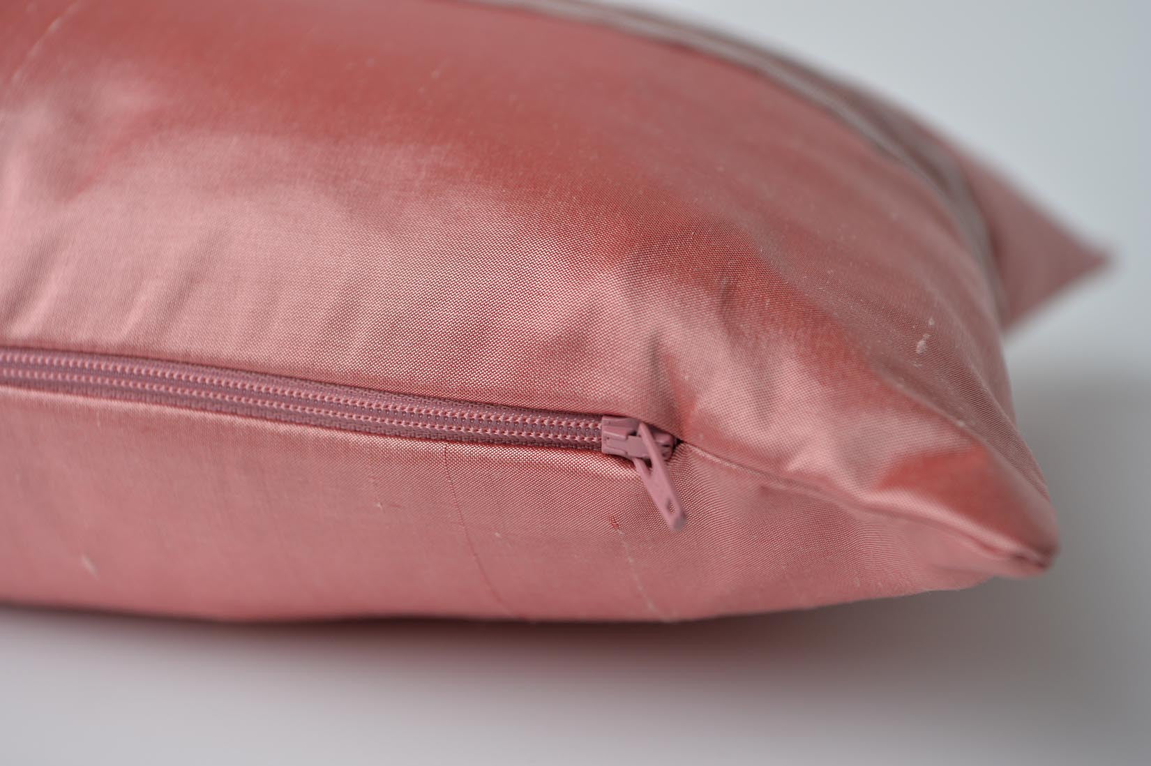 "Arlequin" Blush pink silk cushion - MyBilletDoux.com