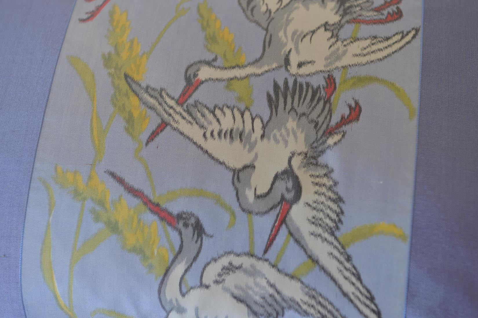 "Cigogne" Amethyst purple silk cushion - MyBilletDoux.com