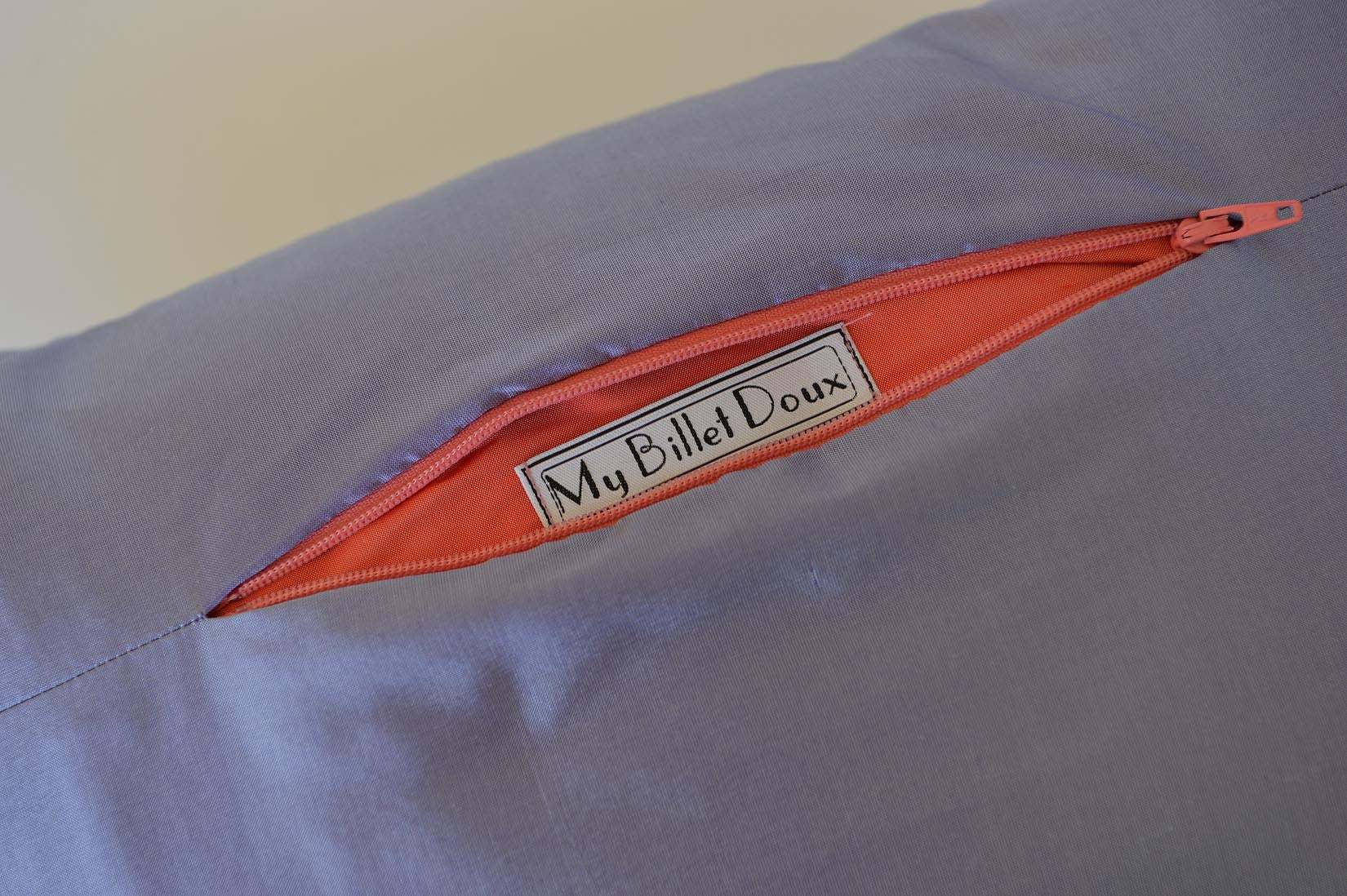 "Cigogne" Amethyst purple silk cushion - MyBilletDoux.com