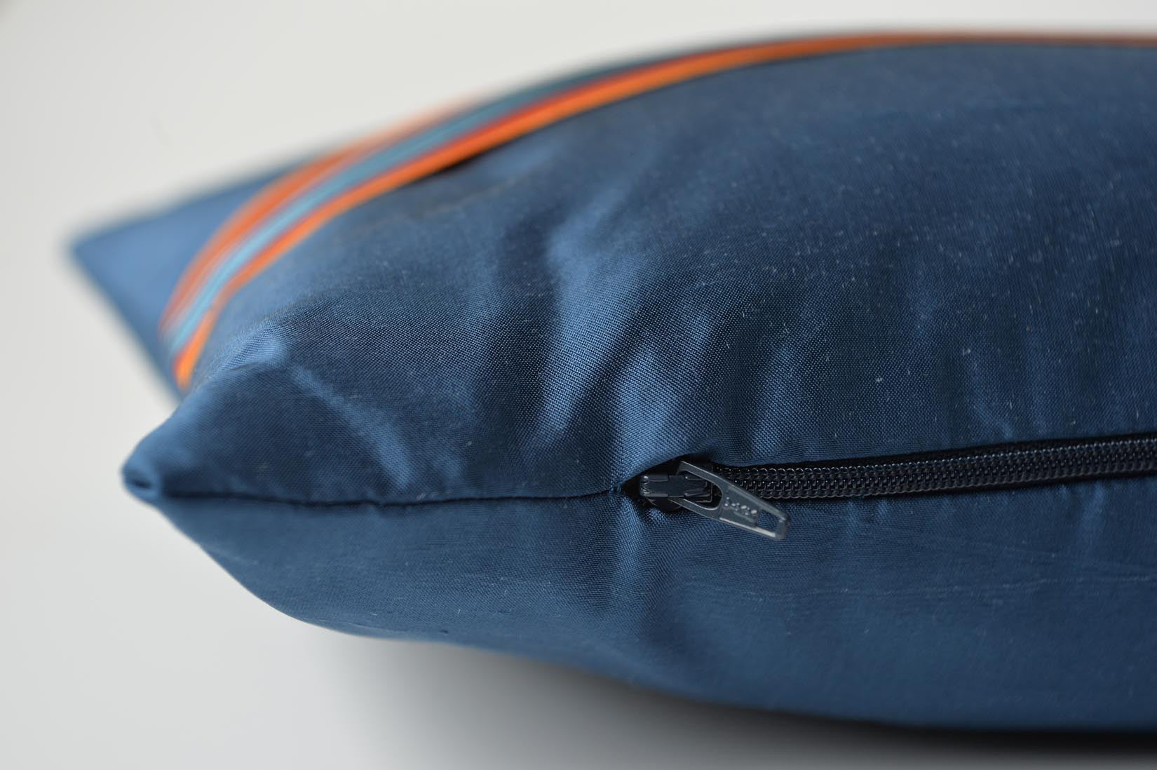 "Bandeau" Insignia blue silk cushion - MyBilletDoux.com