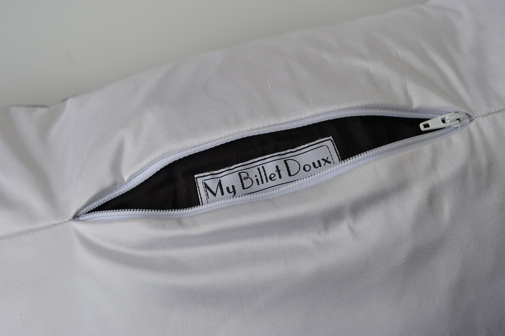 "Picot" Black silk cushion - MyBilletDoux.com