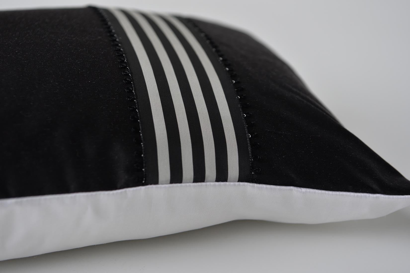 "Picot" Black silk cushion - MyBilletDoux.com