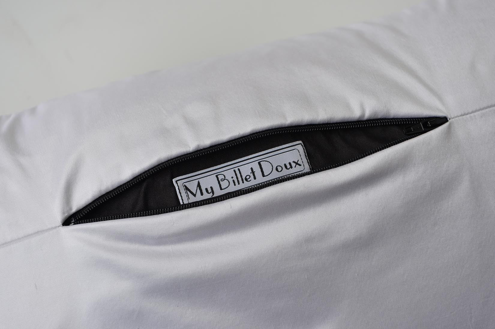 "Picot" White silk cushion - MyBilletDoux.com