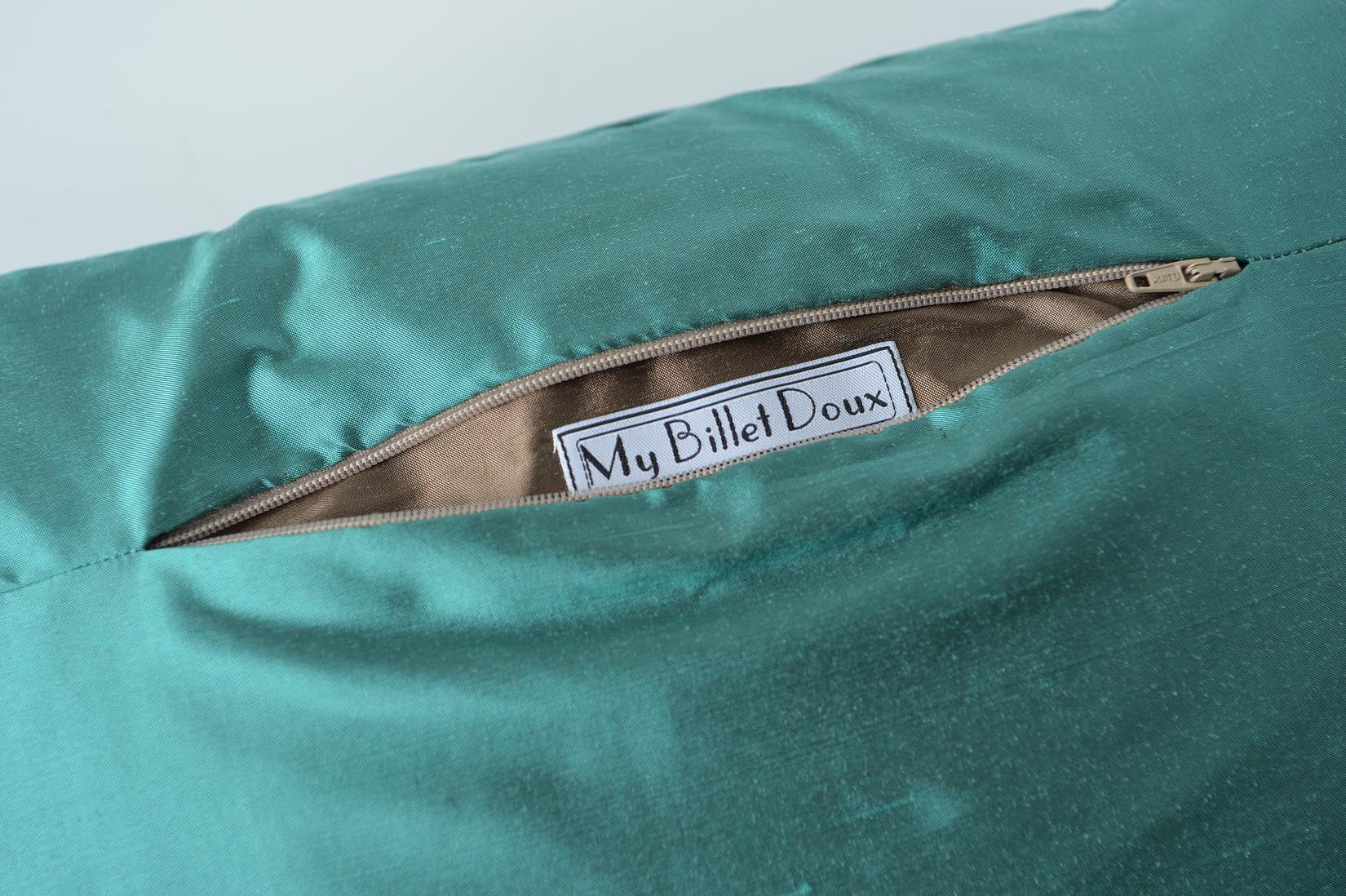 "Ligne" Elfin blue silk cushion - MyBilletDoux.com