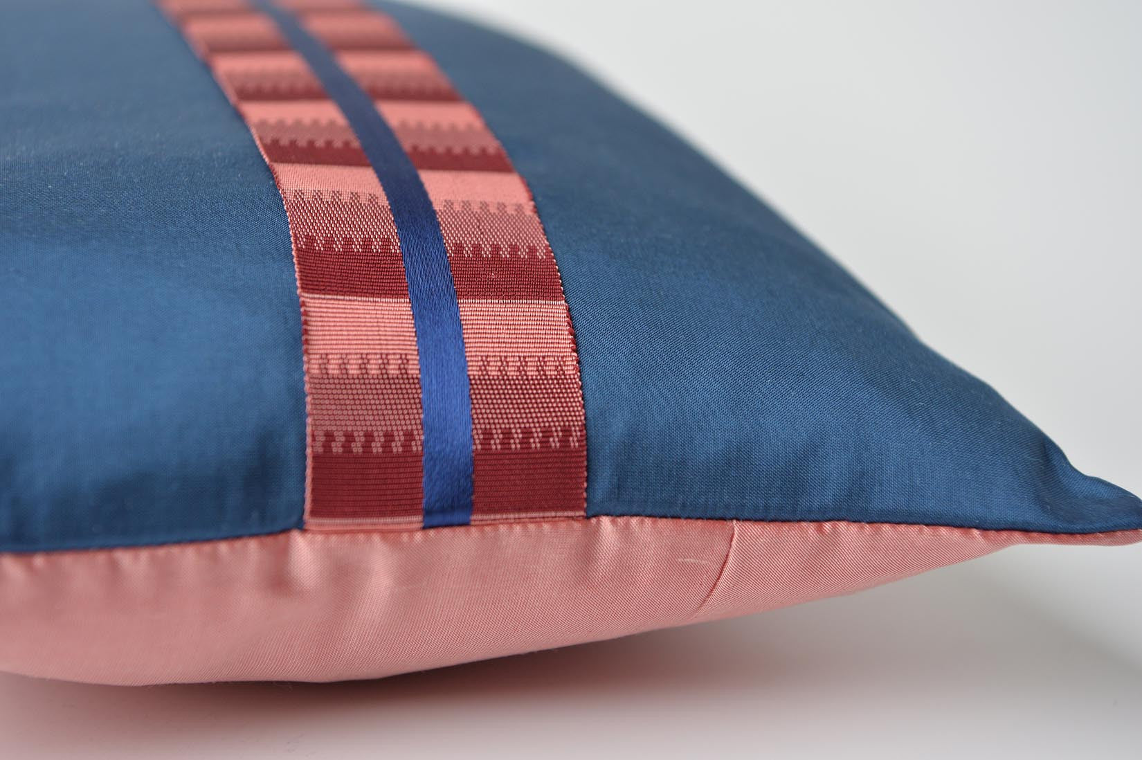 "Ligne" Insignia blue silk cushion - MyBilletDoux.com
