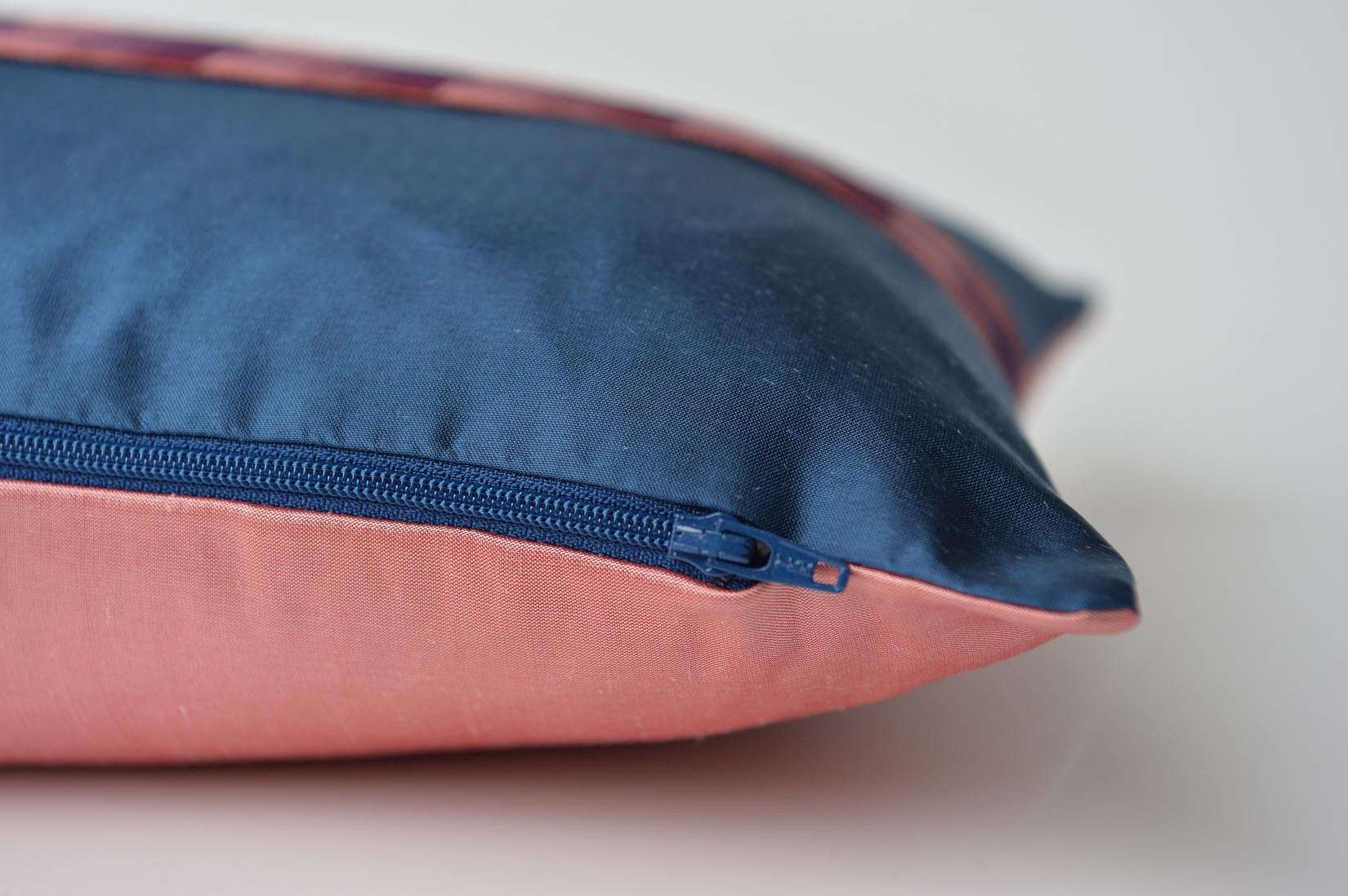 "Ligne" Insignia blue silk cushion - MyBilletDoux.com