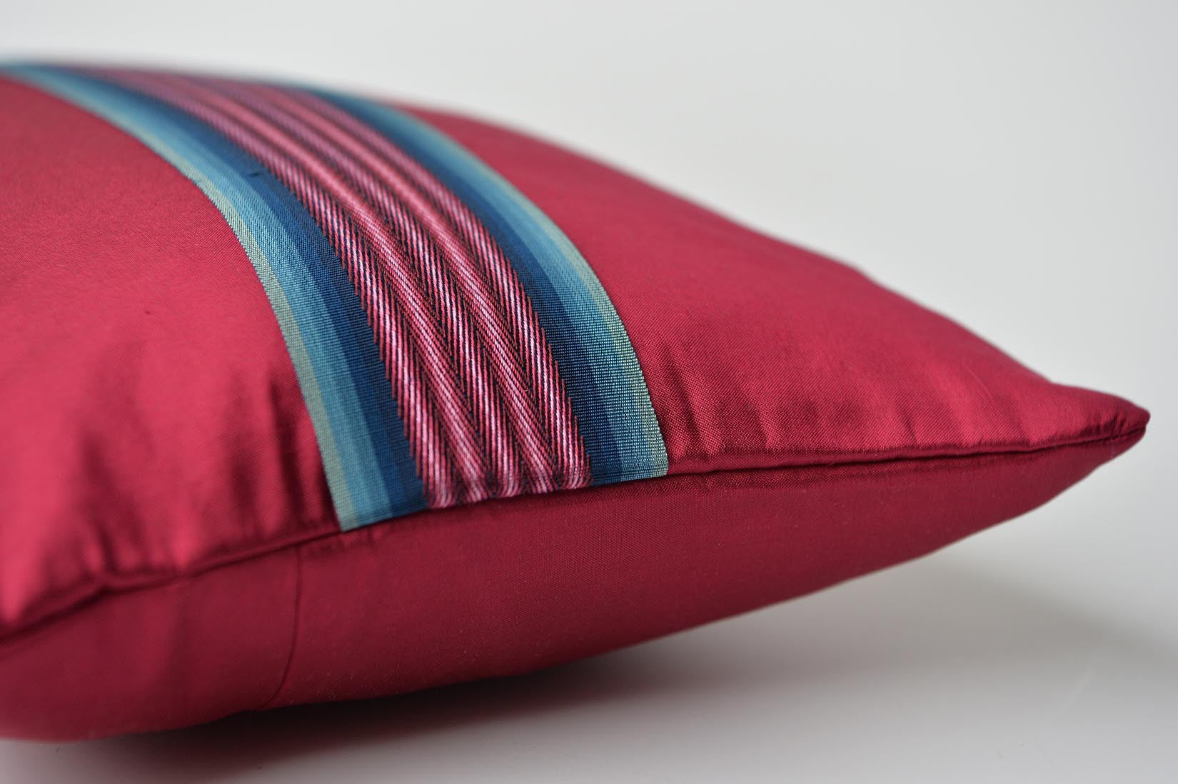 "Bandeau" Fuchsia pink silk cushion - MyBilletDoux.com