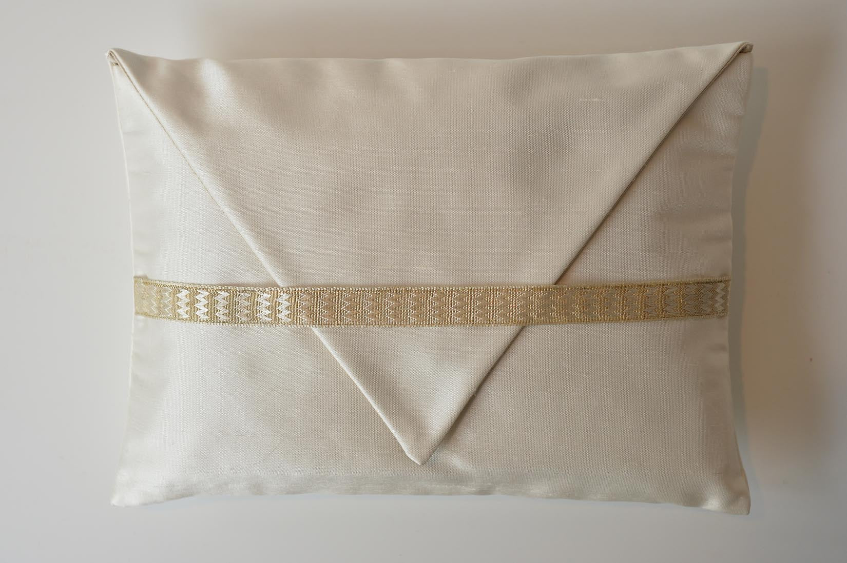 Brocade Porcelain silk envelope cushion - MyBilletDoux.com