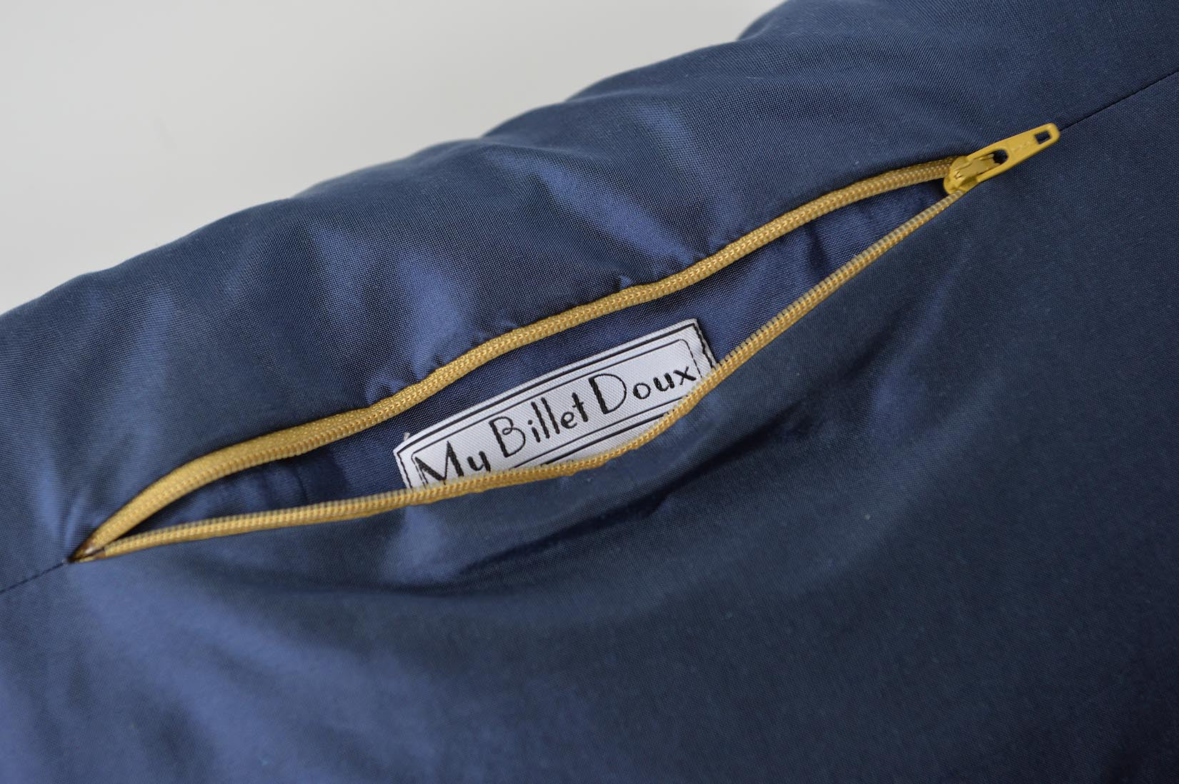 "Fragment" Wilhelm blue silk cushion - MyBilletDoux.com