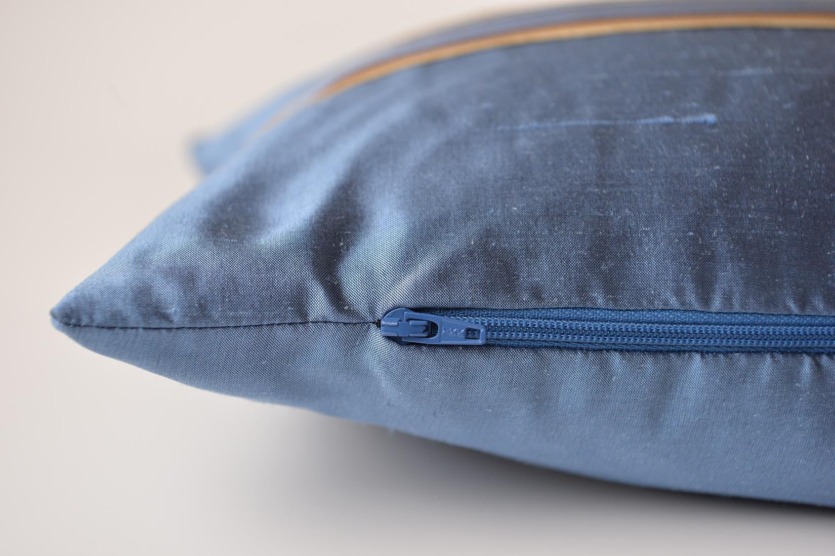 "Bandeau" Rivera blue silk cushion - MyBilletDoux.com