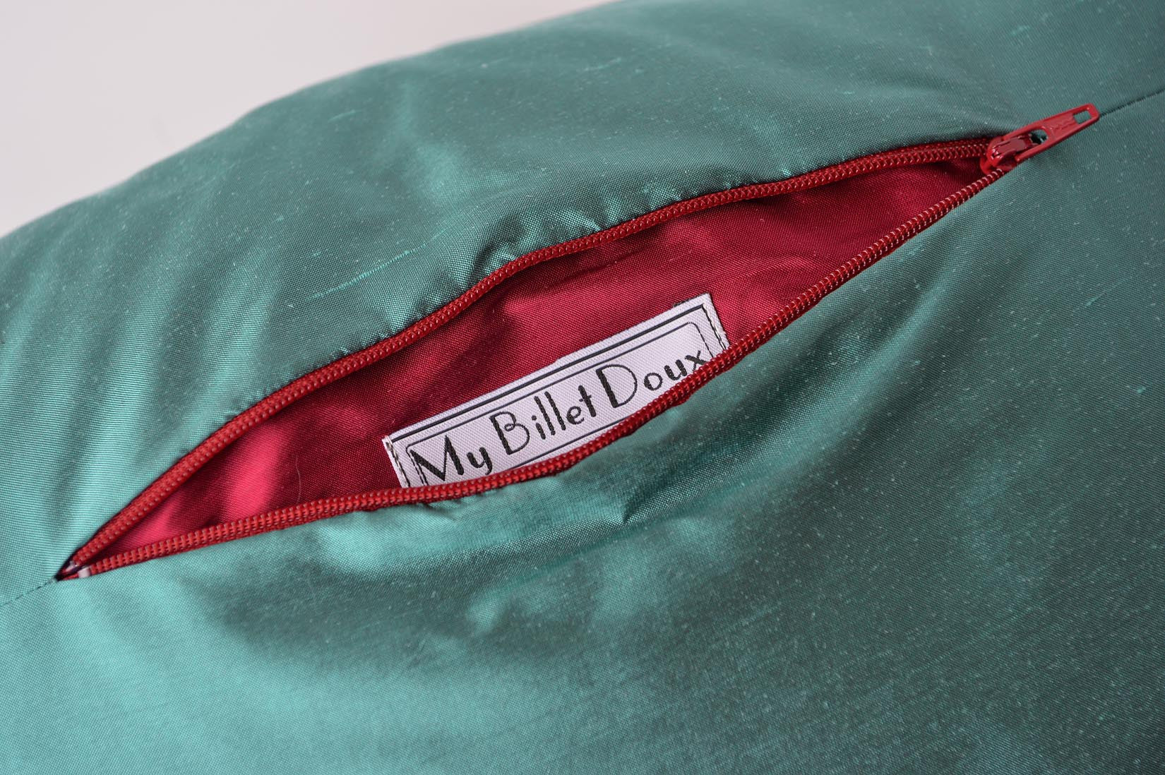 "ZigZag" Elfin blue silk cushion - MyBilletDoux.com