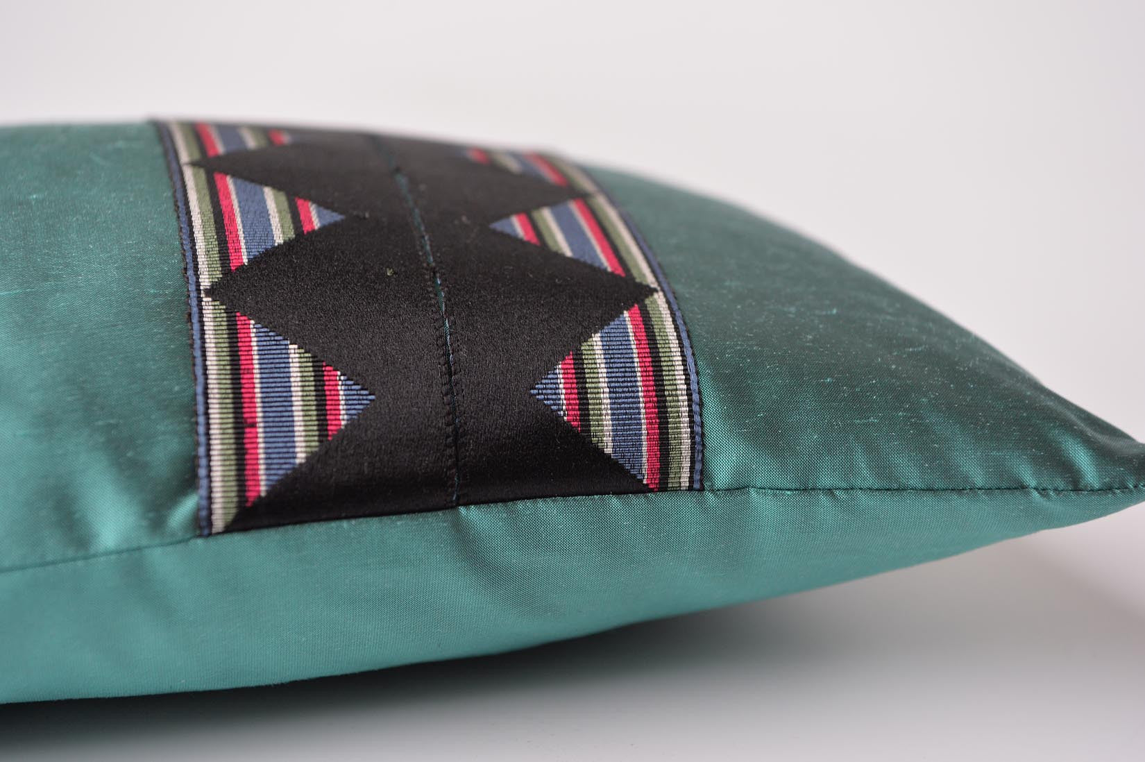 "ZigZag" Elfin blue silk cushion - MyBilletDoux.com